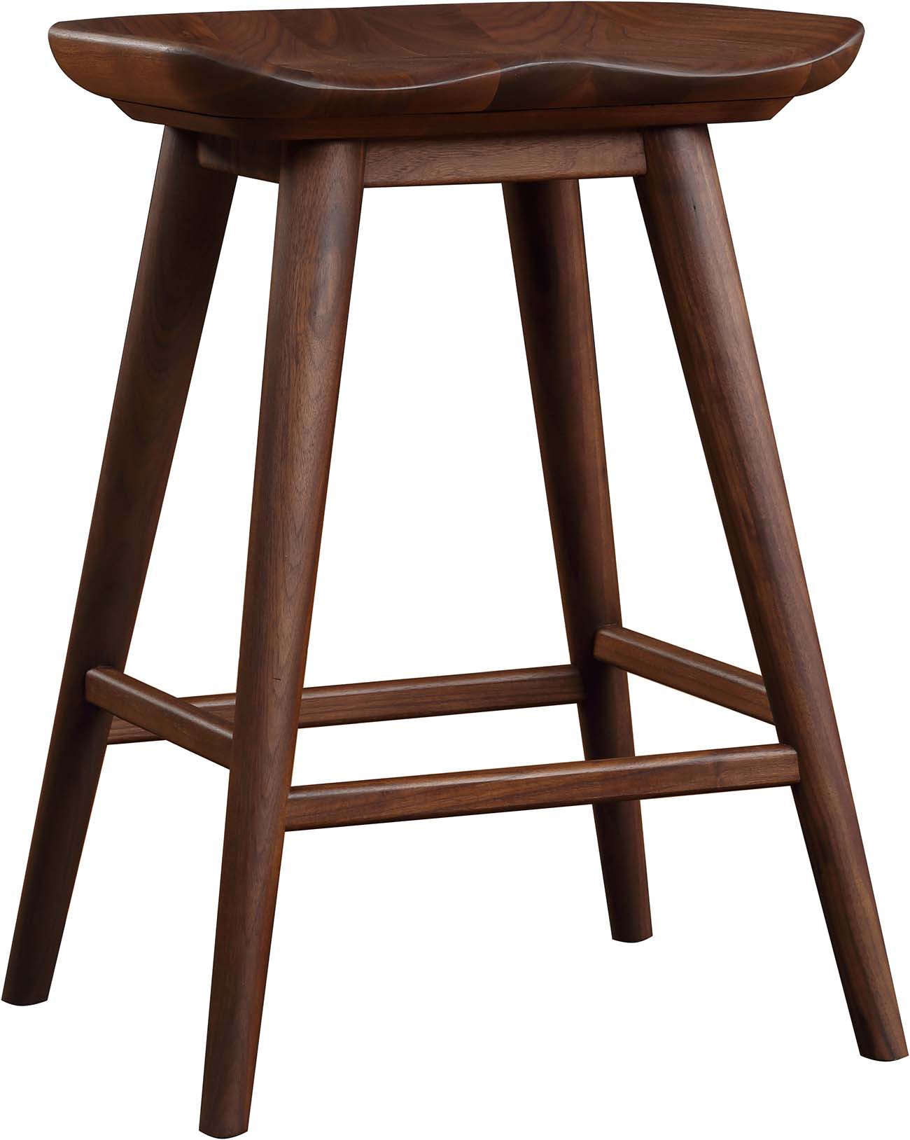 Walnut Grove Counter Stool - Solid Wood Bar Stool with Backrest, 24