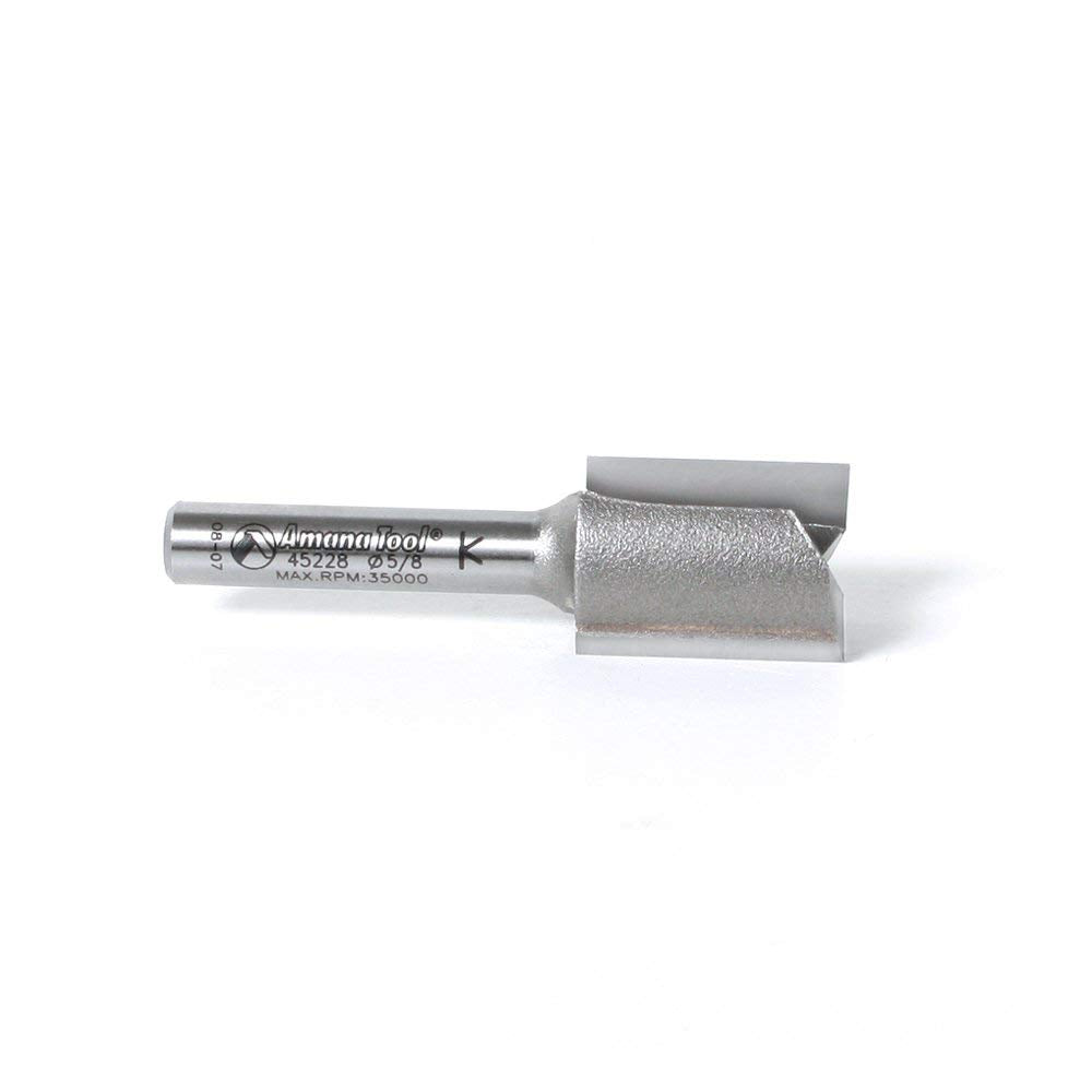 Amana 45228 1/4-Inch Shank 2-Flute Straight Plunge Cutting Router Bit for Woodworking & DIY Projects - Perfect for Cabinetry, Furniture Making, and Decorative Edging