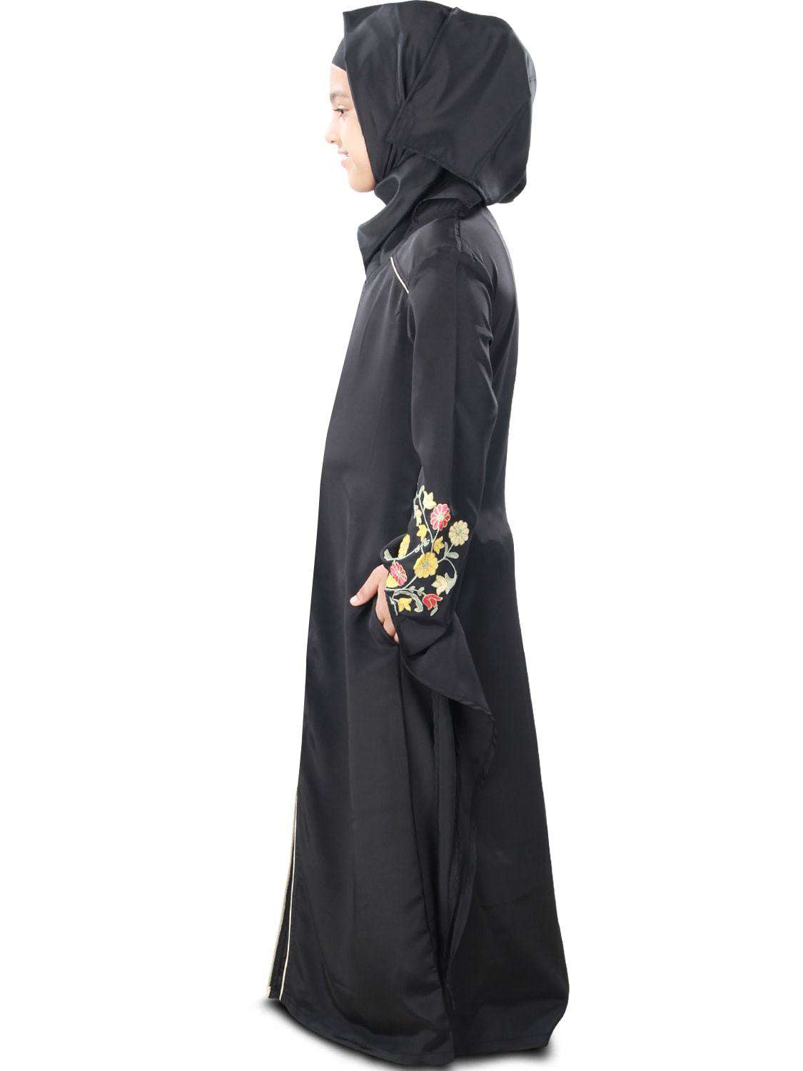 Stylish Sarah Kid's Abaya - Islamic Dress for Girls - Perfect for Eid, Mosque & Special Occasions