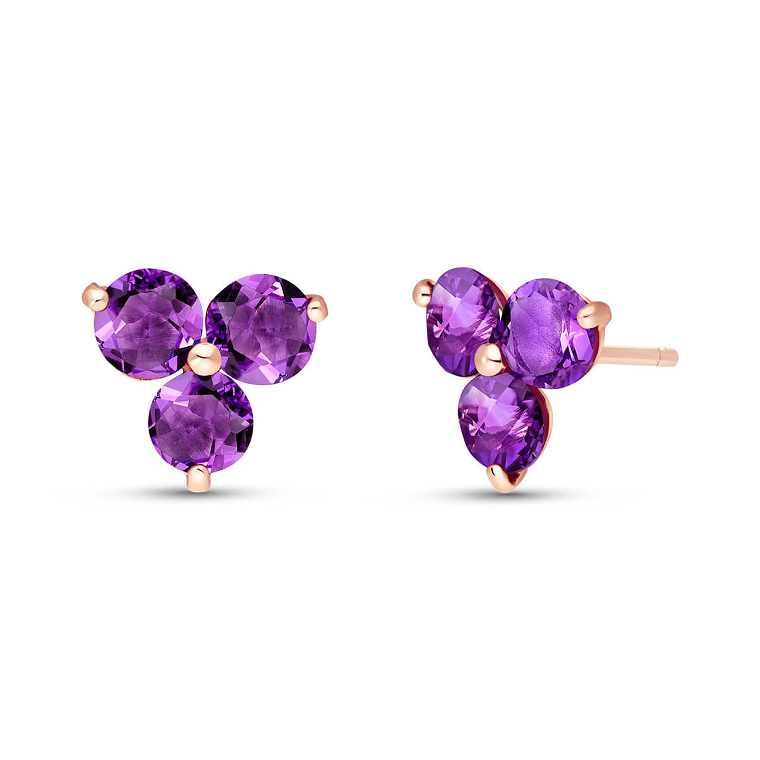 14K Solid Gold Amethyst Stud Earrings for Women – Hypoallergenic Luxury Jewelry Gift for Birthday, Anniversary & Special Occasions | GG Galaxy Gold Collection