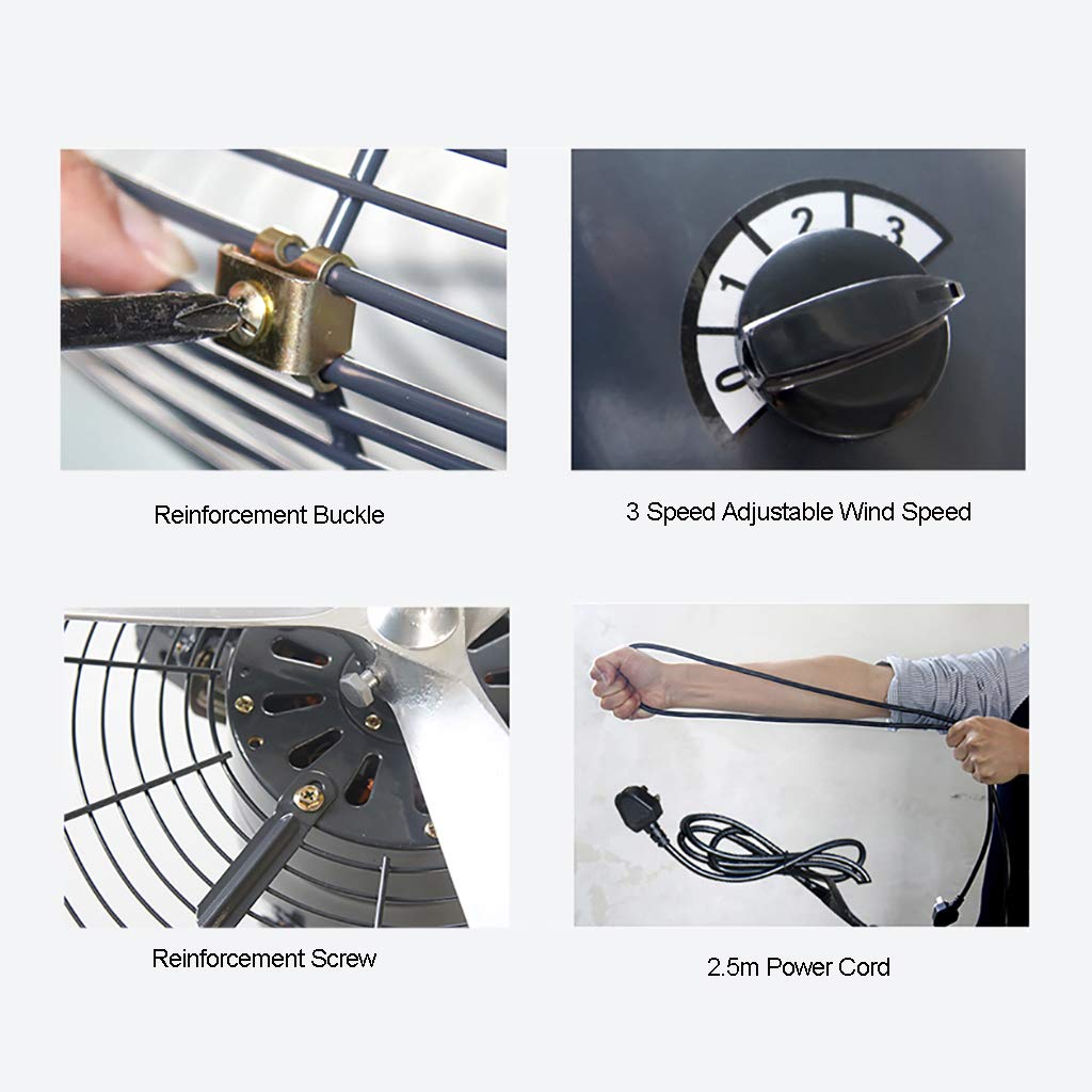 Black Pedestal Fan with Oscillating Movement & Tilt-Back Head - 3-Speed Adjustable Cooling Fan for Office, Home, and Shop Use - Perfect for Bedroom, Living Room, and Workspace (3 Sizes Available)
