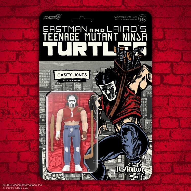 ReAction Casey Jones (Comic Color) Action Figure - Teenage Mutant Ninja Turtles Collectible Toy for Display & Play - Perfect for TMNT Fans, Comic Book Collectors, and Action Figure Enthusiasts