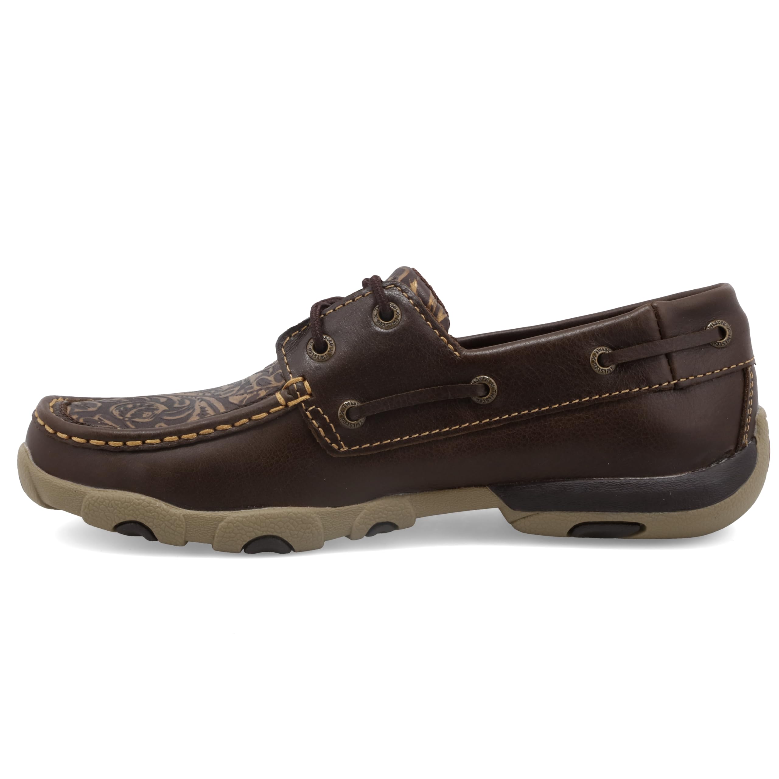 Twisted X Women's Comfortable Boat Shoe Driving Moc - Slip-Resistant Moc Toe Loafers for Casual Wear, Boating & Outdoor Activities