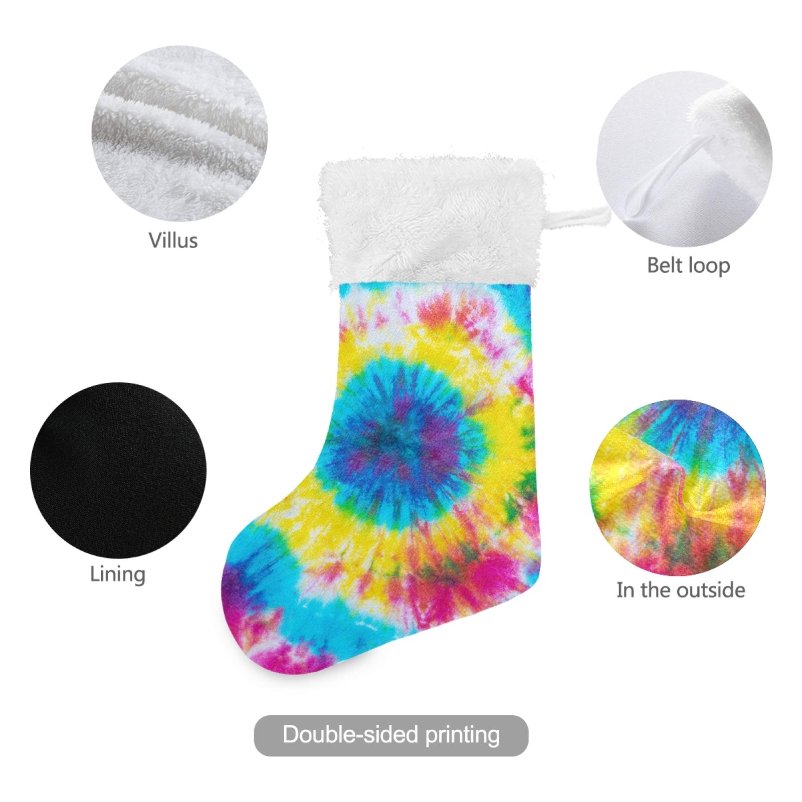 Qilmy 18 Inch Tie Dye Christmas Stockings - Personalized Large Xmas Stockings with Snowflake Pattern for Holiday Decorations, Family Parties & Festive Gifts | Perfect for Fireplace Mantel Decor, Christmas Tree Hanging & Cozy Home Decor