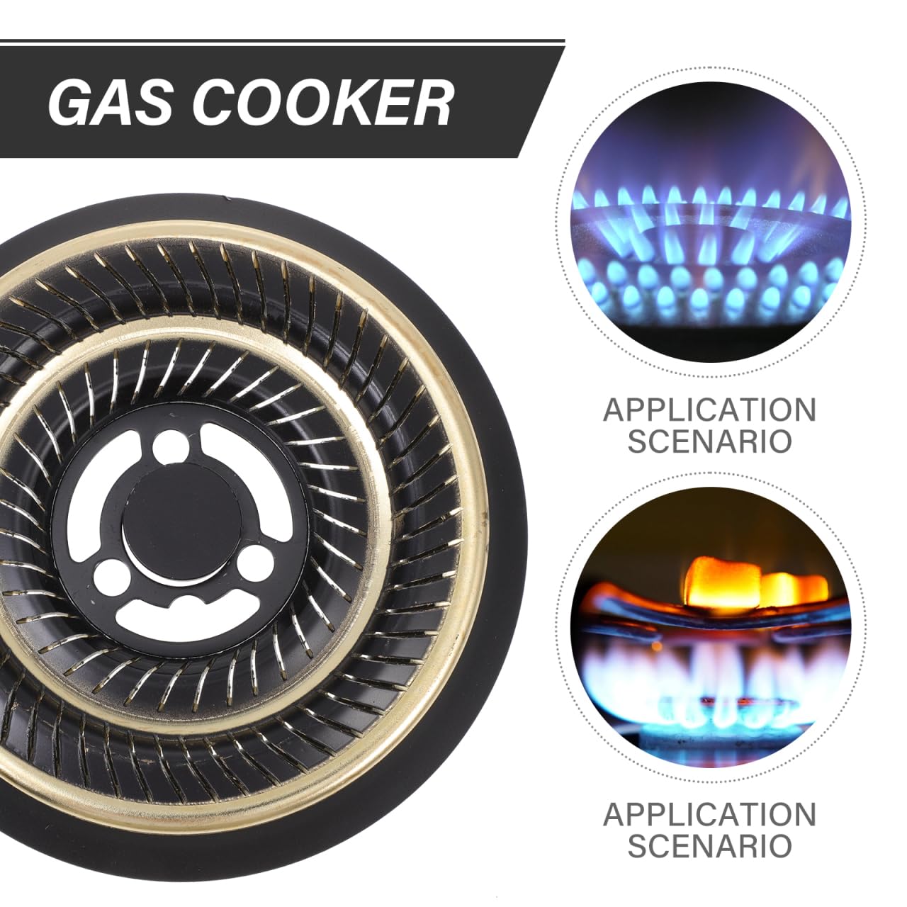 Cabilock 1-Piece Stainless Steel Gas Burner Ring - Universal Fit for Kitchen Stove, BBQ Grill & Outdoor Cooking - Durable Copper Coated Gas Cooktop Distributor for Home & Camping Use