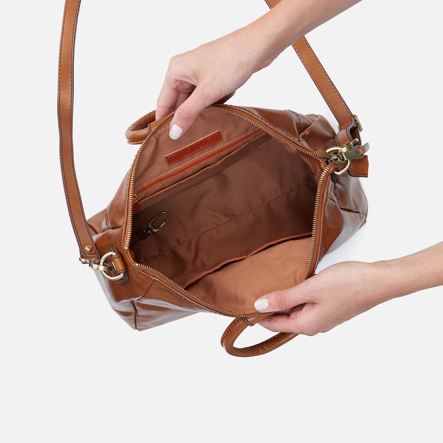 Sheila Medium Satchel Handbag for Women - Genuine Polished Leather in Truffle Brown - Perfect for Work, Travel & Everyday Use