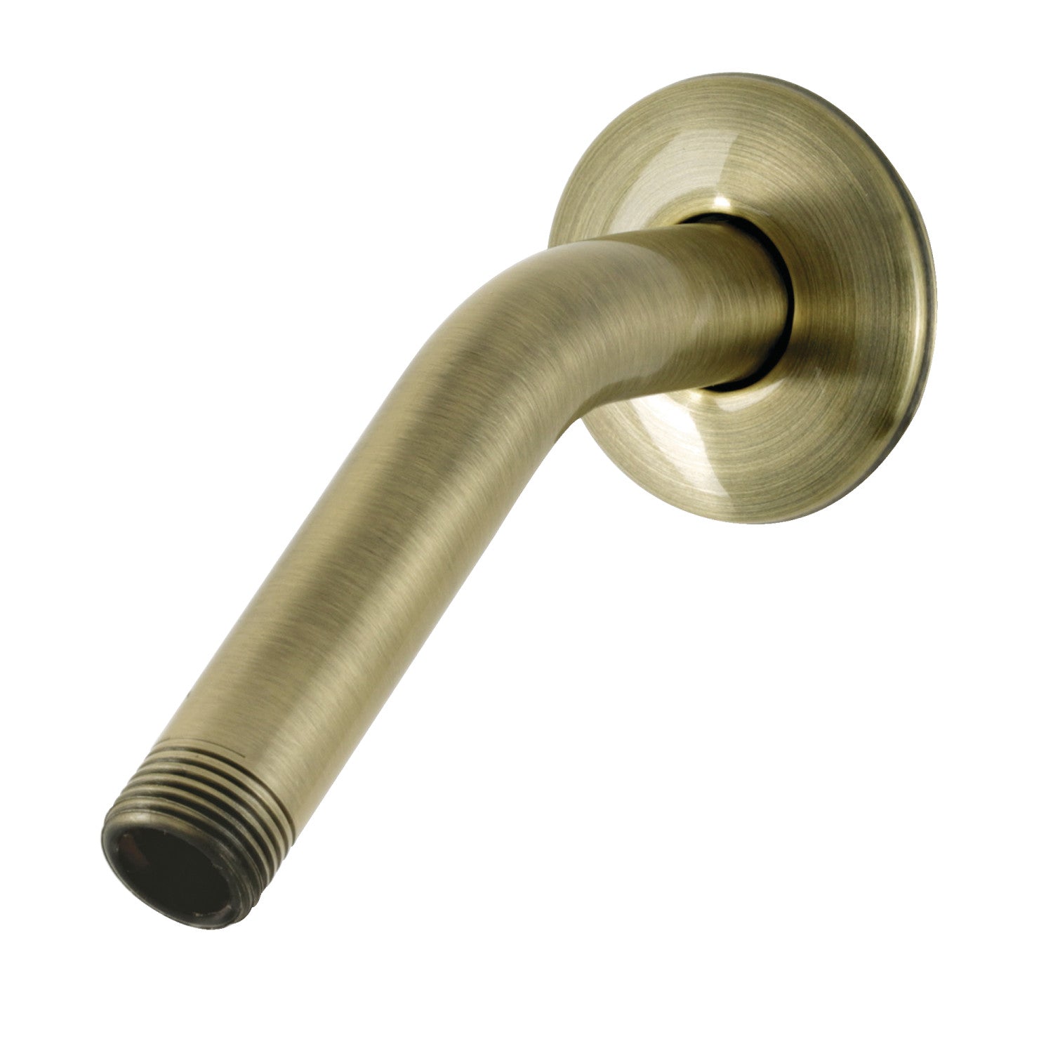 AquaElements K155K3 6 Inch Adjustable Shower Arm with Round Flange in Antique Brass Finish - Perfect for Bathroom Renovation & Modern Shower Installation
