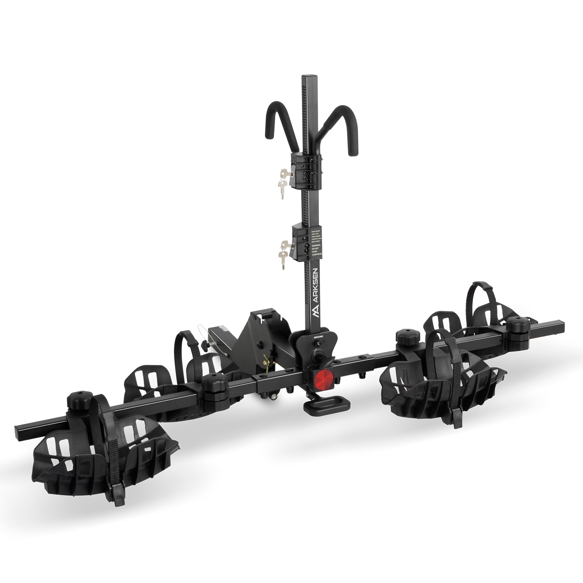 Arksen Electric Bike Rack Hitch - Foldable Quick Release Smart Tilting 2 Ebike Carrier Platform with Car Lock for 5.5