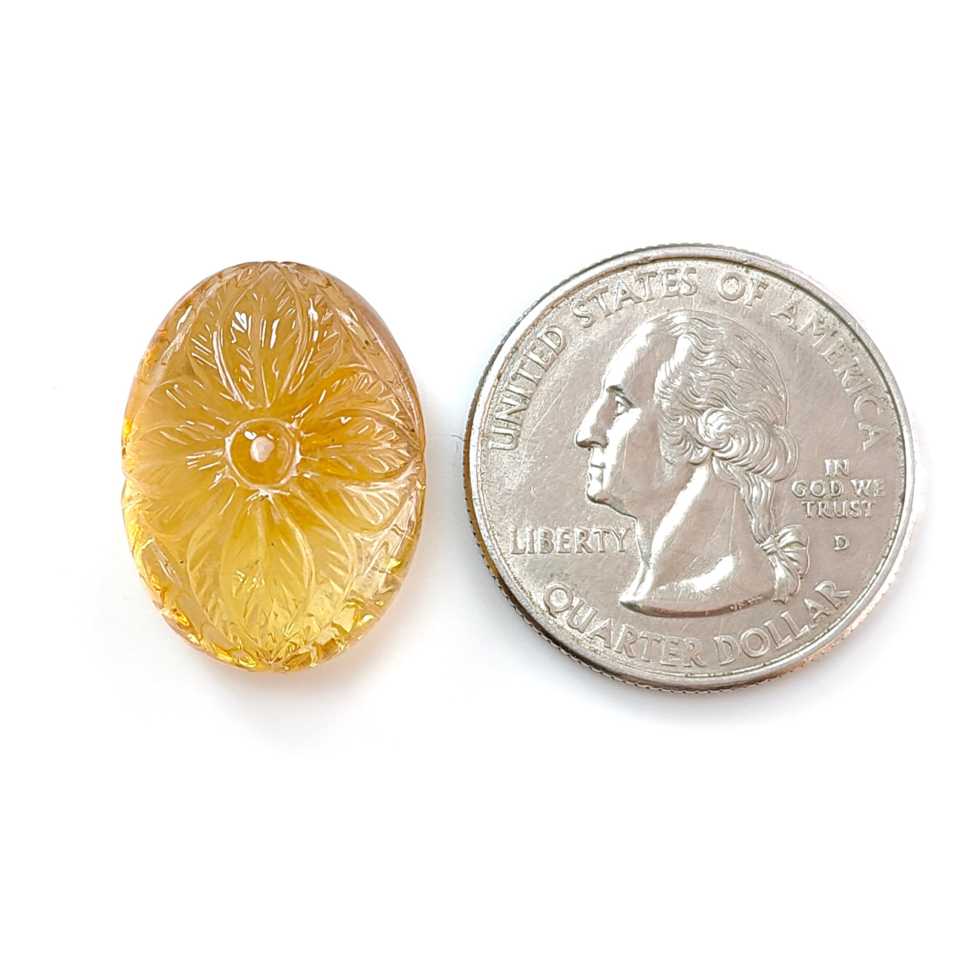 Natural Untreated Yellow Citrine Gemstone - Hand Carved Oval Shape 1pc for Jewelry Making | Healing Crystal, Birthstone Gift, Meditation Stone, Energy Stone Collection