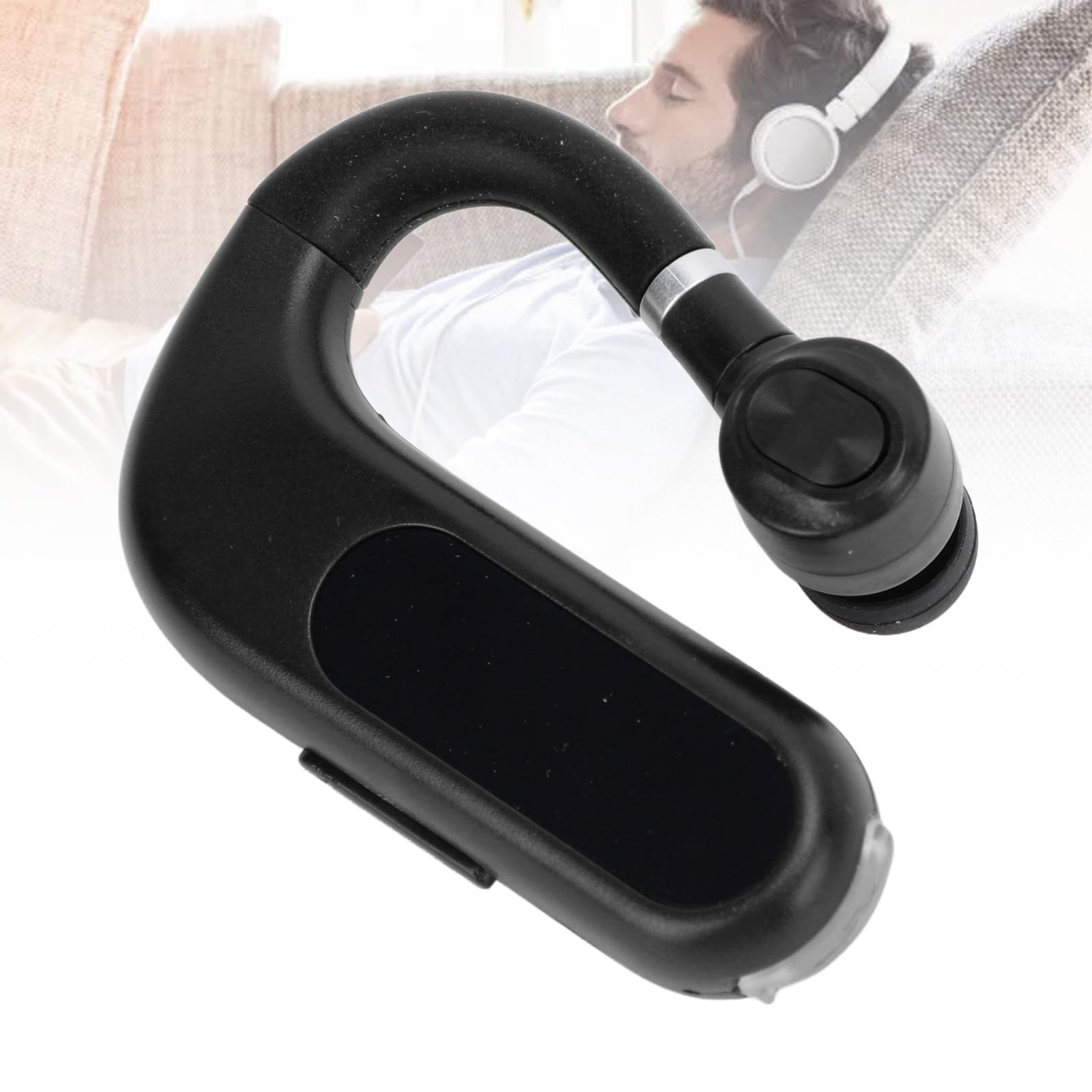 Single Bluetooth Earbud - Wireless BT 5.2 Headset with Digital Display | Rotatable Comfortable Earphone with Clear Sound for Smartphones (V13 Black) | Perfect for Workouts, Commuting & Hands-Free Calls