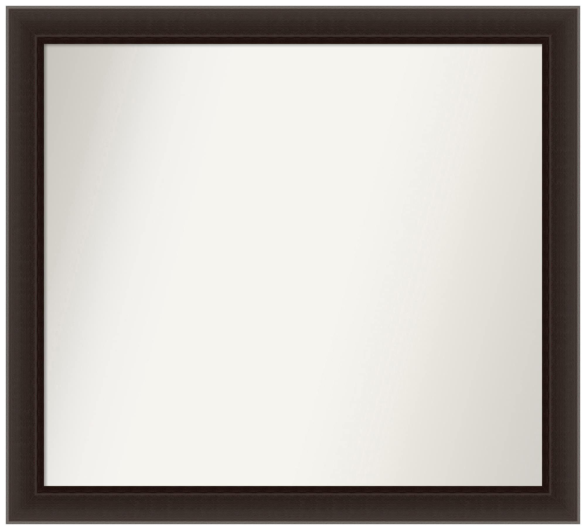 Amanti Art Non-Beveled Custom Wall Mirror - 27.5 x 30.5 Inches, Romano Espresso Narrow Frame - Bathroom, Living Room, Bedroom Decor - Various Sizes Available