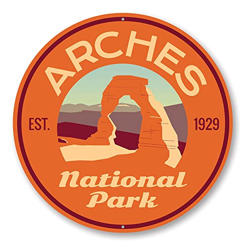 Vintage Arches National Park Established Aluminum Sign - 18