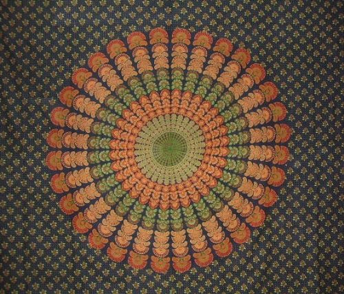 Handmade Mandala Creations Sanganeer Tapestry - Peacock Design Wall Hanging for Home Decor, Yoga Studio & Meditation Space