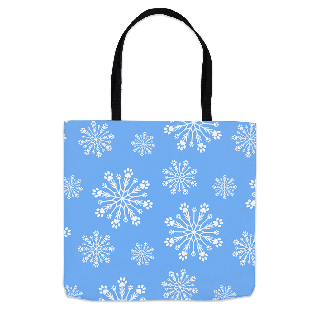 Stylish Paw Snowflake Tote Bag for Women - Cute Winter Animal Print Reusable Shopping Bag - Perfect for Groceries, Beach, Work & Travel