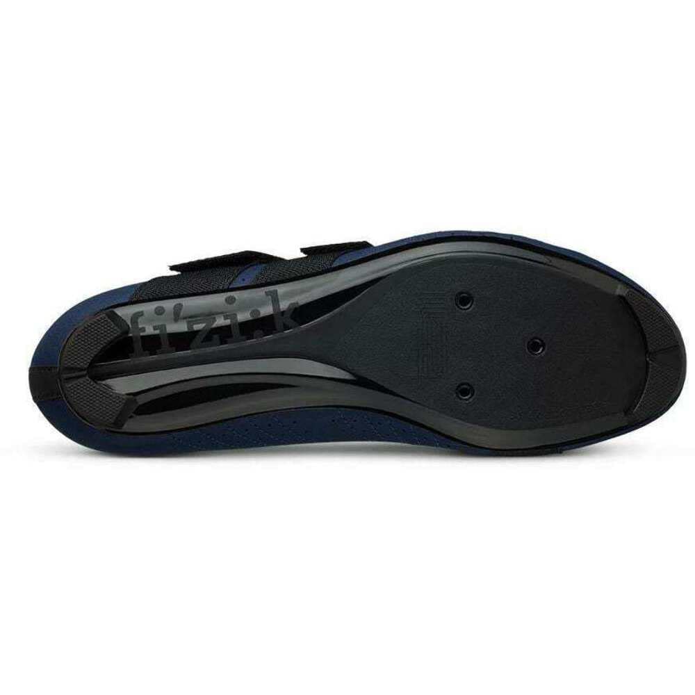 Fizik Men's Tempo R5 Powerstrap Road Cycling Shoes - Navy/Black | Performance Bike Shoes for Road Cycling & Training | Size 44 | Perfect for Competitive Riders & Long-Distance Cycling