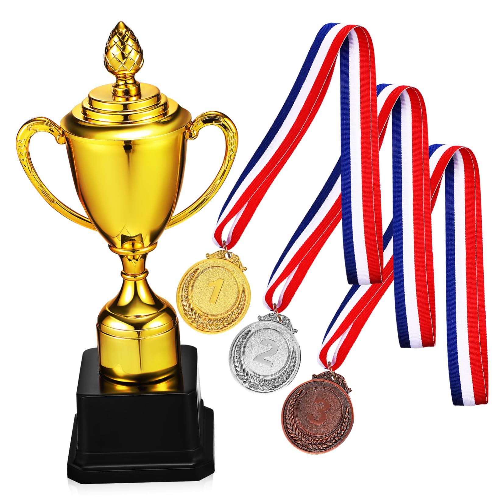 MILISTEN Plastic Gold Trophy Cup - Award Prize for Competitions, Sports, and School Events - Perfect for Kids, Students, and Winners