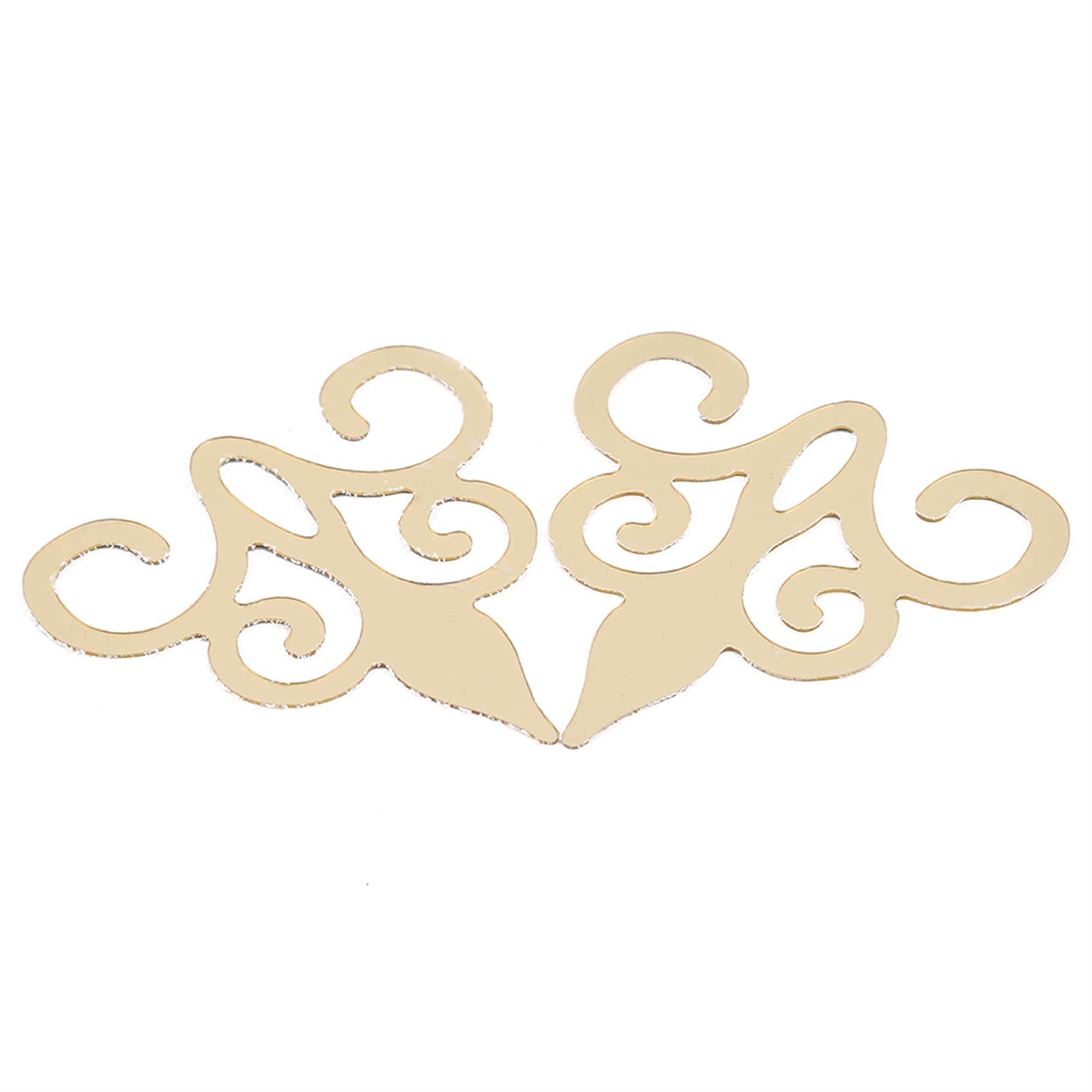 Vintage Golden Mirror Frame Wall Stickers - Decorative Tile Decals for Ceiling Chandelier & Top Lighting - Peel and Stick Art Mirror Decor for Living Room, Bedroom, Bathroom