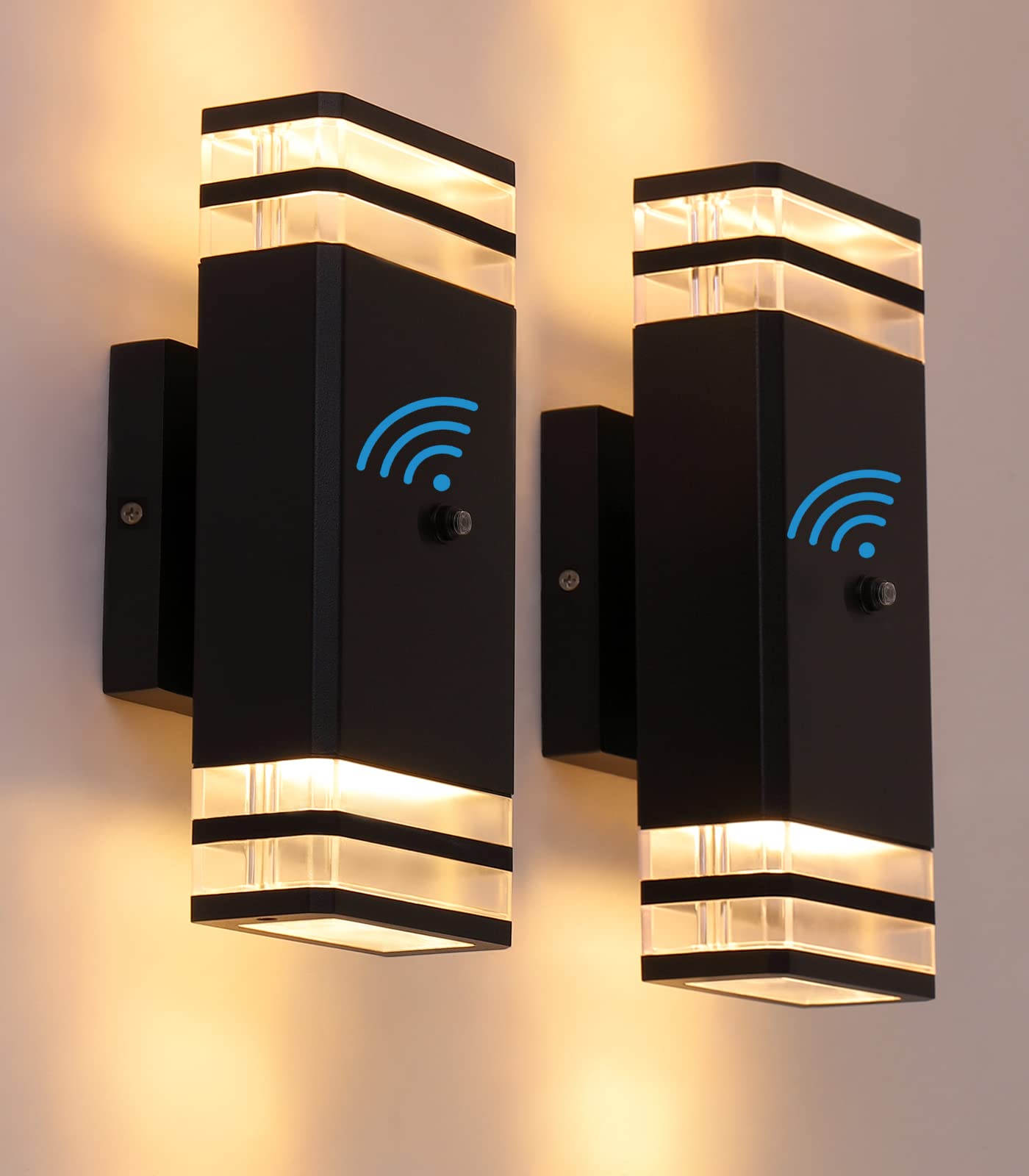 2 Pack Dusk to Dawn Sensor LED Wall Lights - 10W 2700K Warm White Aluminum Outdoor Wall Sconce - Weatherproof Modern Exterior Lighting for Porch, Patio, Garage & Entryway - Perfect for Nighttime Safety & Home Security