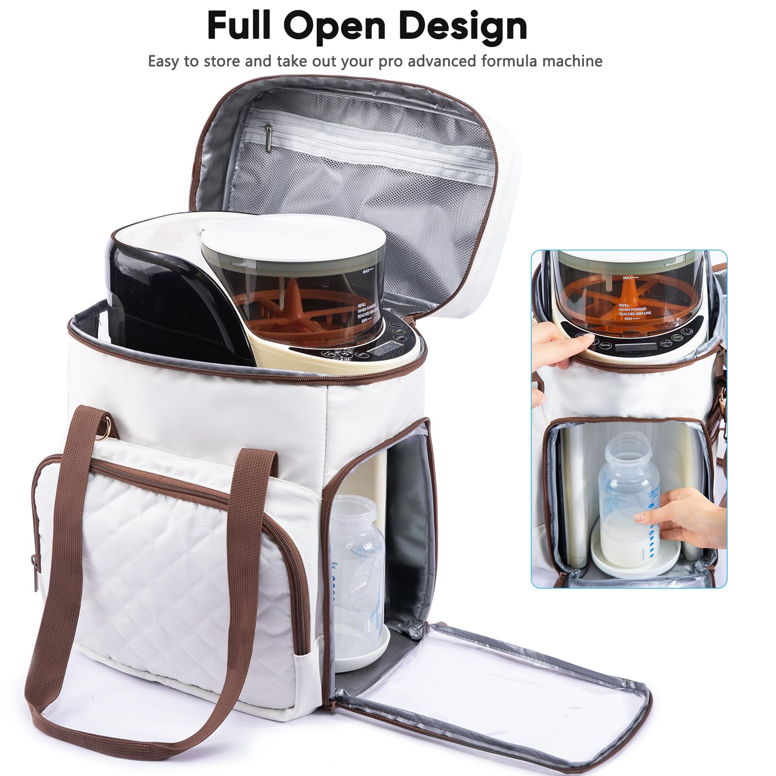 SFYBYHEART Travel Carrying Case for Baby Brezza Formula Pro Advanced - Portable Baby Formula Dispenser Bag with Pockets for Bottles, Pumps & Essentials | Perfect for Travel, Daycare & On-the-Go Parents