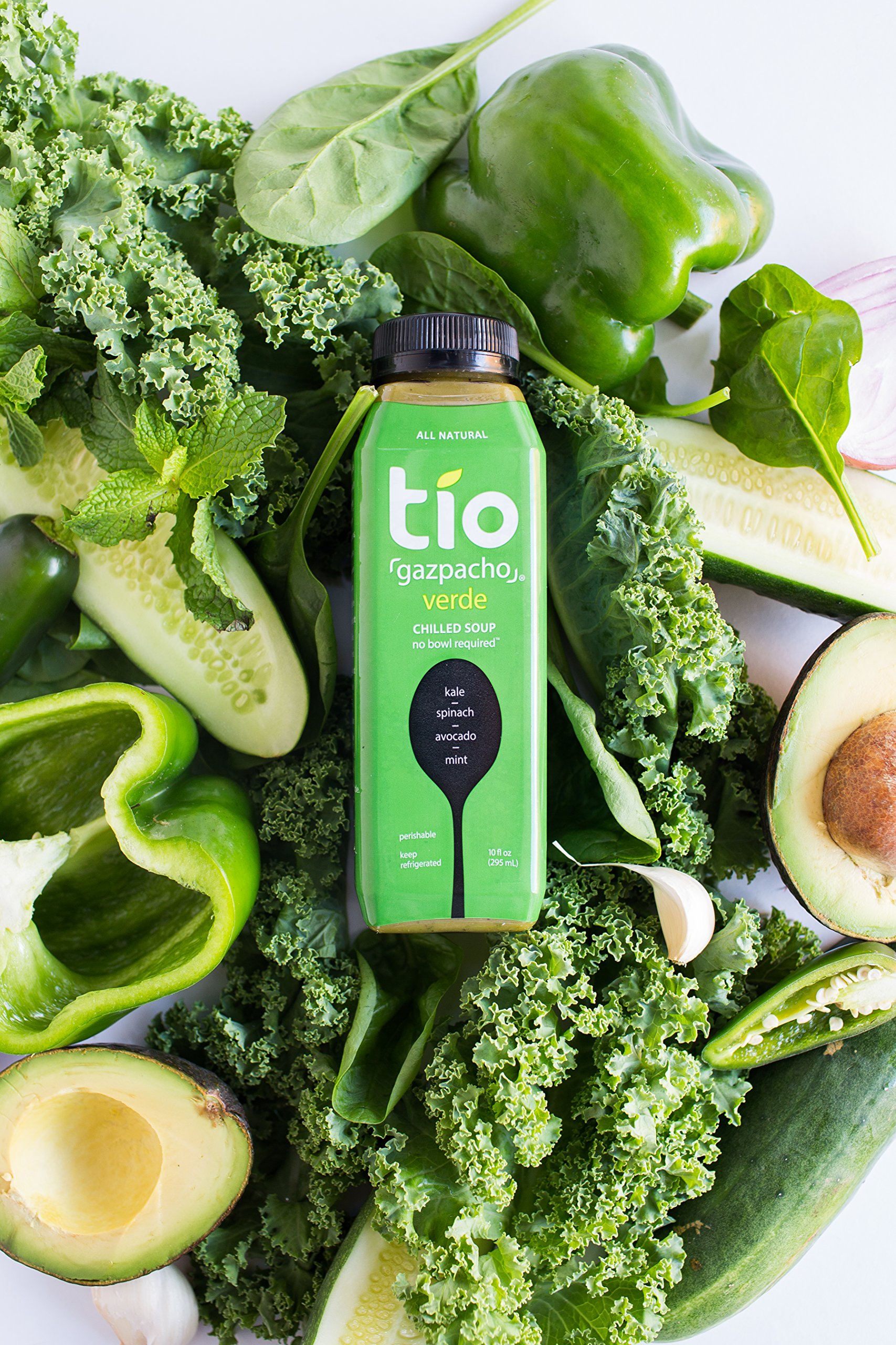 Organic Tio Gazpacho Verde Chilled Soup - Spicy Avocado Flavor, 10 fl oz (Pack of 12) | Cold Spanish Soup for Quick Lunch, Healthy Snacks & On-the-Go Meals