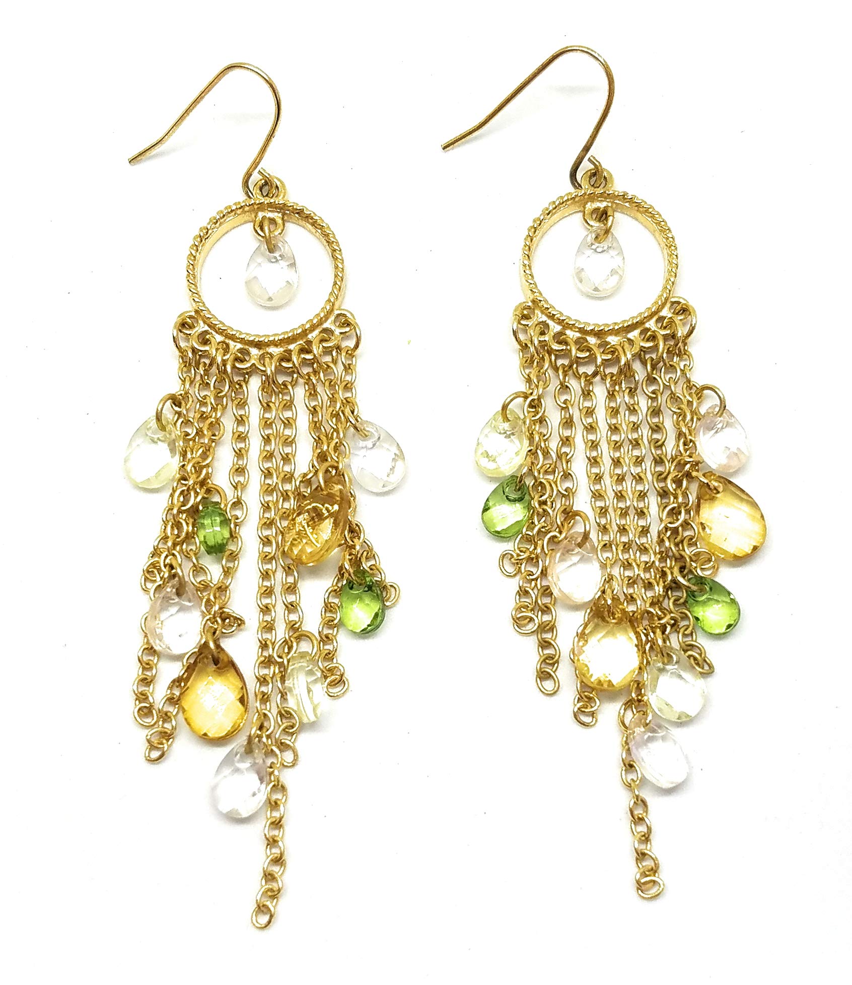 Cookie Lee Pastel Chandelier Earrings (D12) 25582 - Elegant Dangling Crystal Earrings for Women, Perfect for Weddings, Parties & Special Occasions