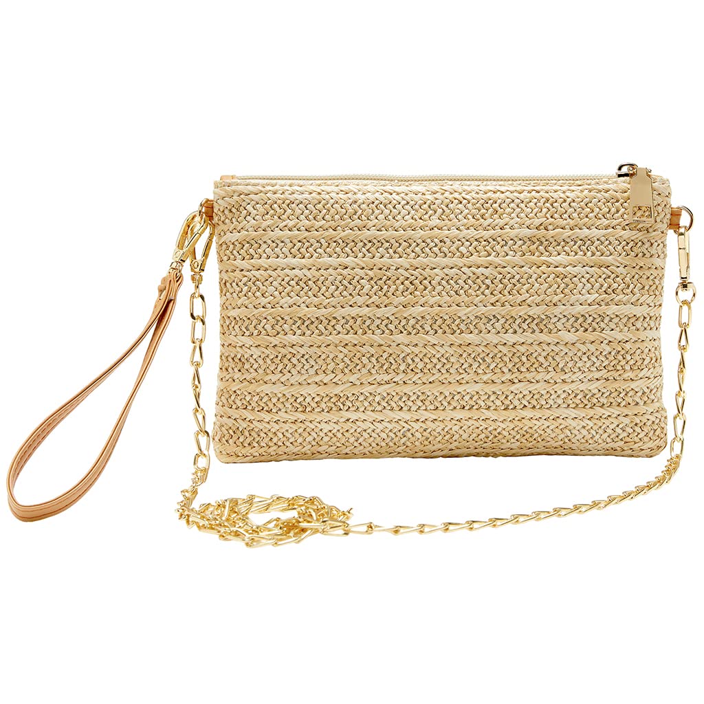 Stylish Women's Crossbody Straw Beach Bag - Lightweight Summer Purse with Adjustable Strap for Travel, Shopping & Outdoor Activities