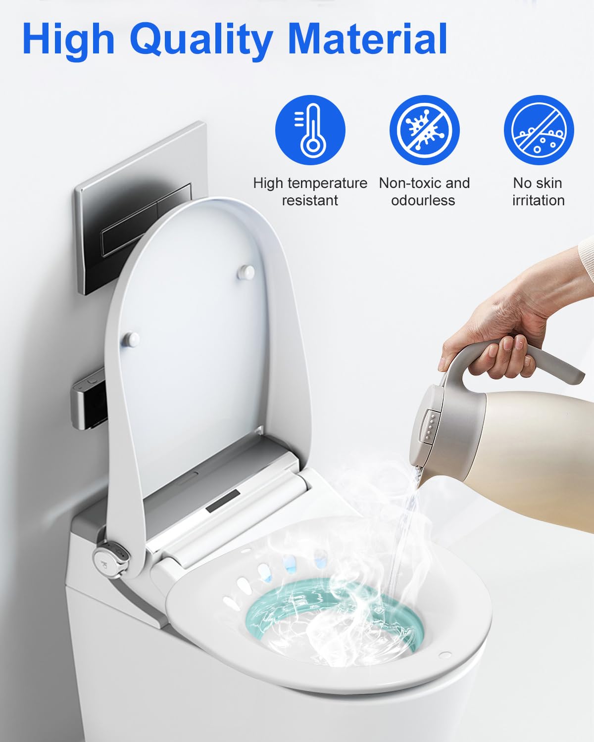 Foldable Toilet Seat Bidet with 2 Cleaning Sponges - Portable Sitz Bath for Hemorrhoid Treatment, Postpartum Care, Pregnancy & Elderly Use - Ideal for Home, Hospital & Travel Comfort