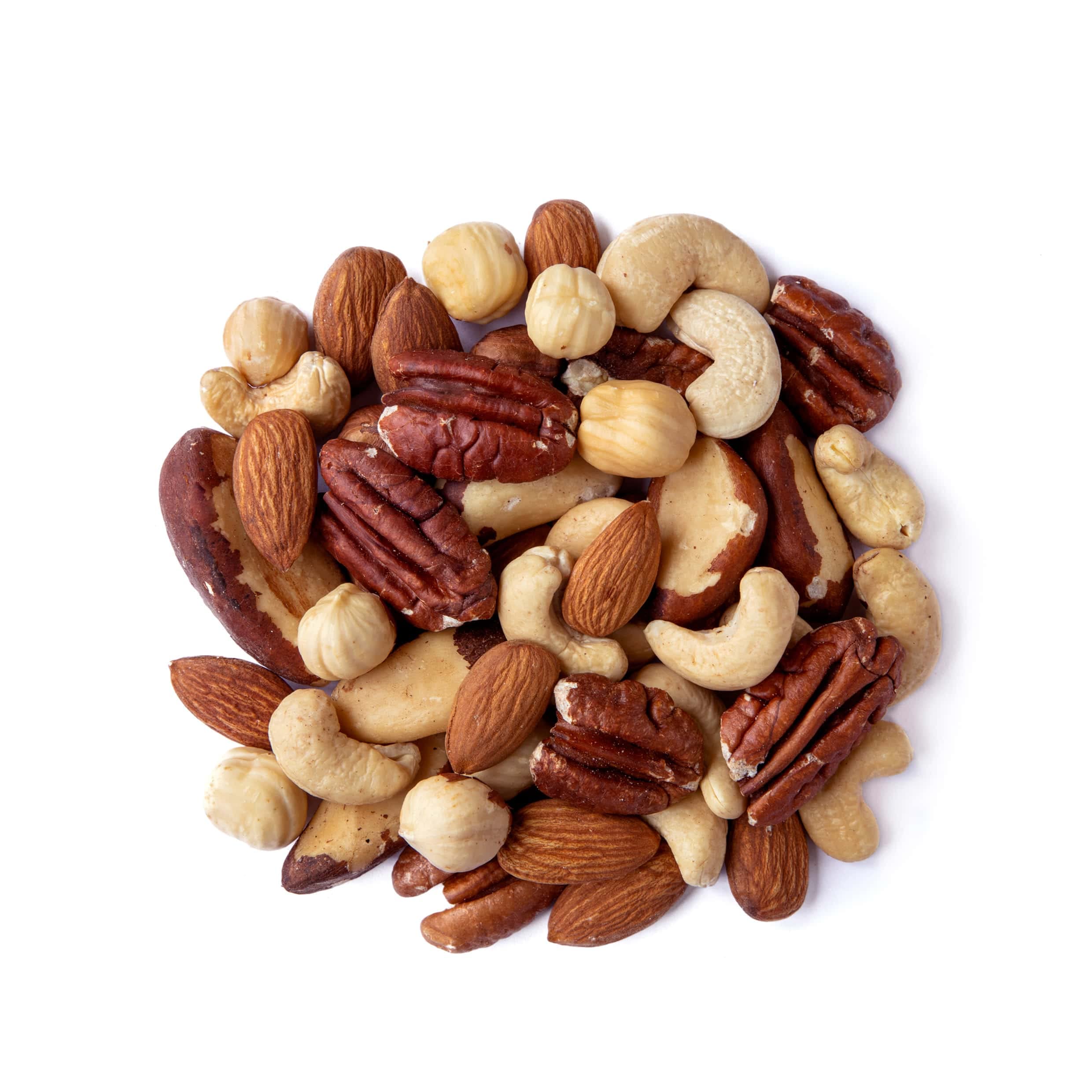 Food to Live Organic Deluxe Unsalted Nuts Mix, 8 Pounds – Premium Blend of Dry Roasted Organic Raw Pecans, Cashews, Hazelnuts, Almonds, and Brazil Nuts | Non-GMO, Oven Roasted, No Oil Added, Kosher, Vegan Certified | Perfect for Snacking, Baking, and Healthy Recipes