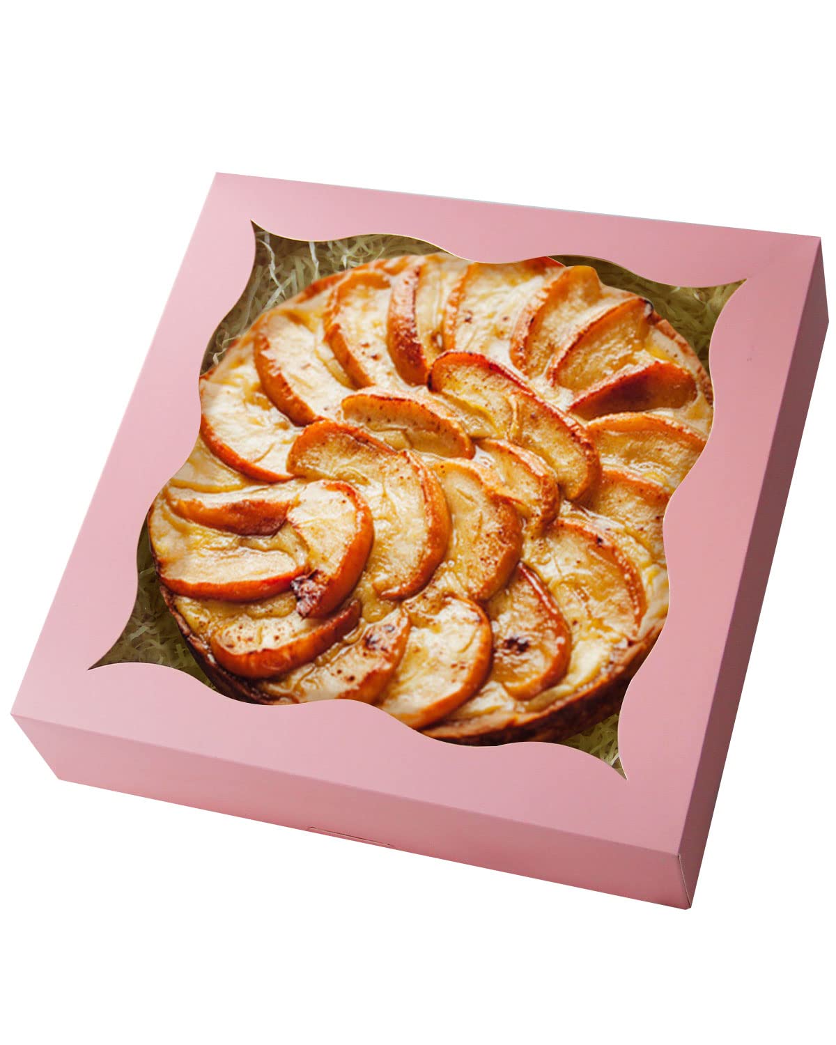 qiqee 15Pcs Pink Pie Boxes with Window - 12x12x3 Inch Bakery Gift Boxes for Cookies, Pastries & Desserts | Perfect for Birthday Parties, Wedding Favors & Holiday Treats