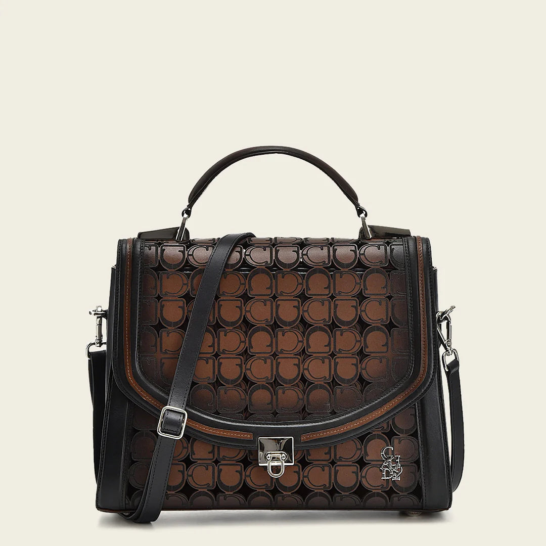 BOD0RRS Women's Western Cowhide Leather Bag - Stylish Brown Casual Handbag for Everyday Use, Work & Travel