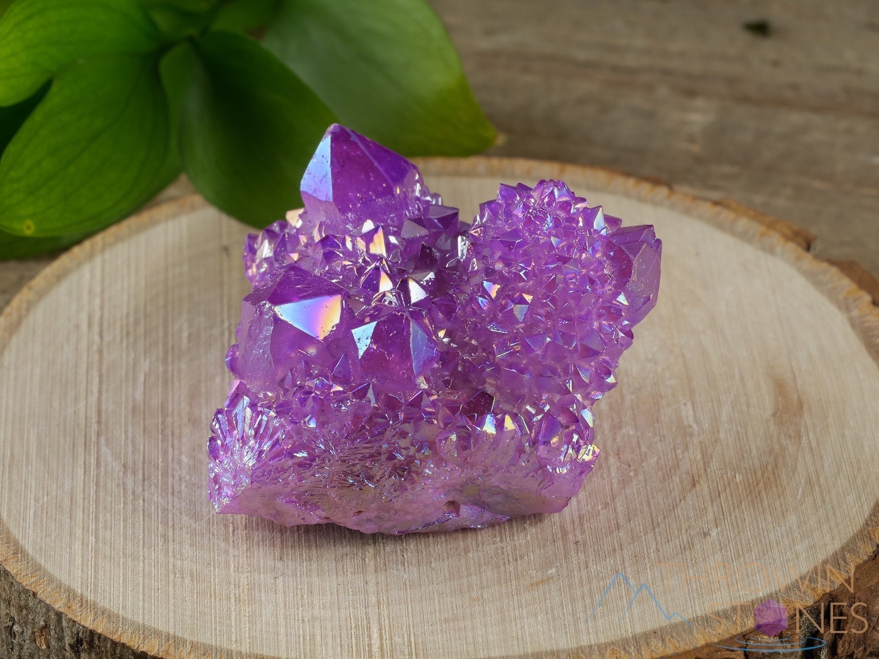 Rainbow Aura Quartz Crystal Cluster - Natural Ruby Pink Spirit Quartz for Home Decor, Meditation & Healing | Metaphysical Crystal Gift R0543