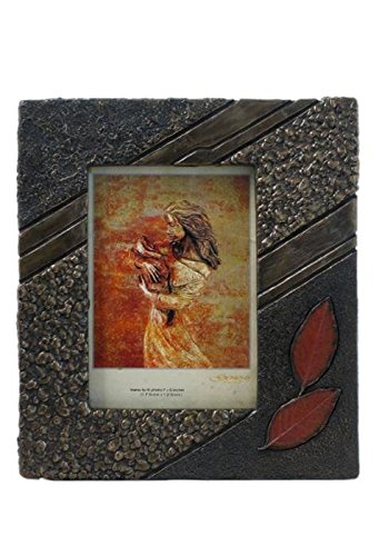 10.25 Inch Bronze Picture Frame for 5x7 Photos - Elegant Falling Leaves Design - Perfect for Home Decor, Office, and Gift Giving