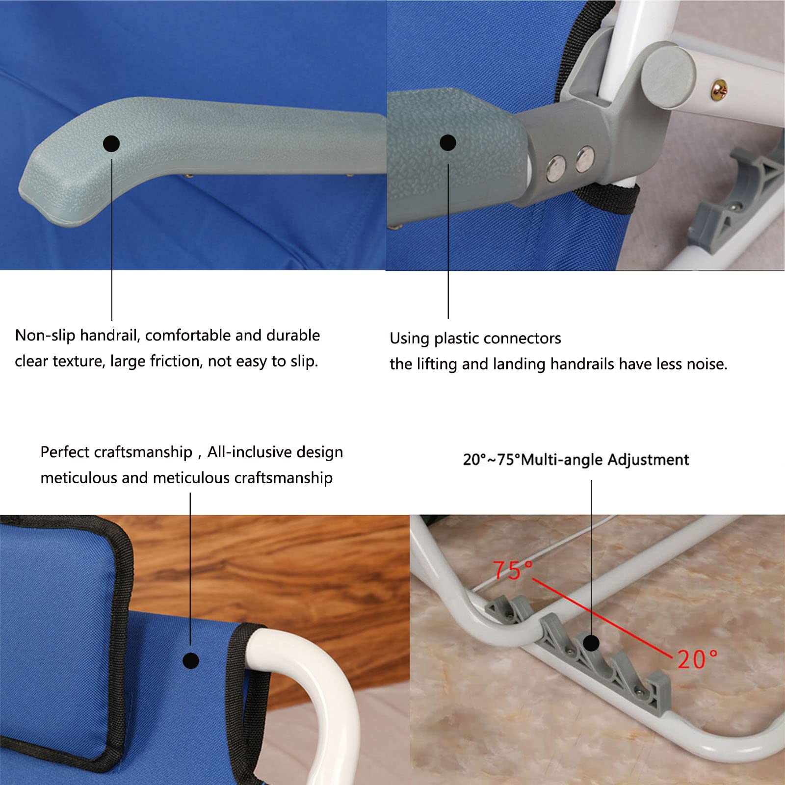 Adjustable Bed Backrest Pillow - Portable Folding Lumbar & Neck Support with Head Pillow for Reading, Relaxing in Bed or Beach Chair - Perfect for Back Pain Relief, Elderly Comfort & Post-Surgery Recovery