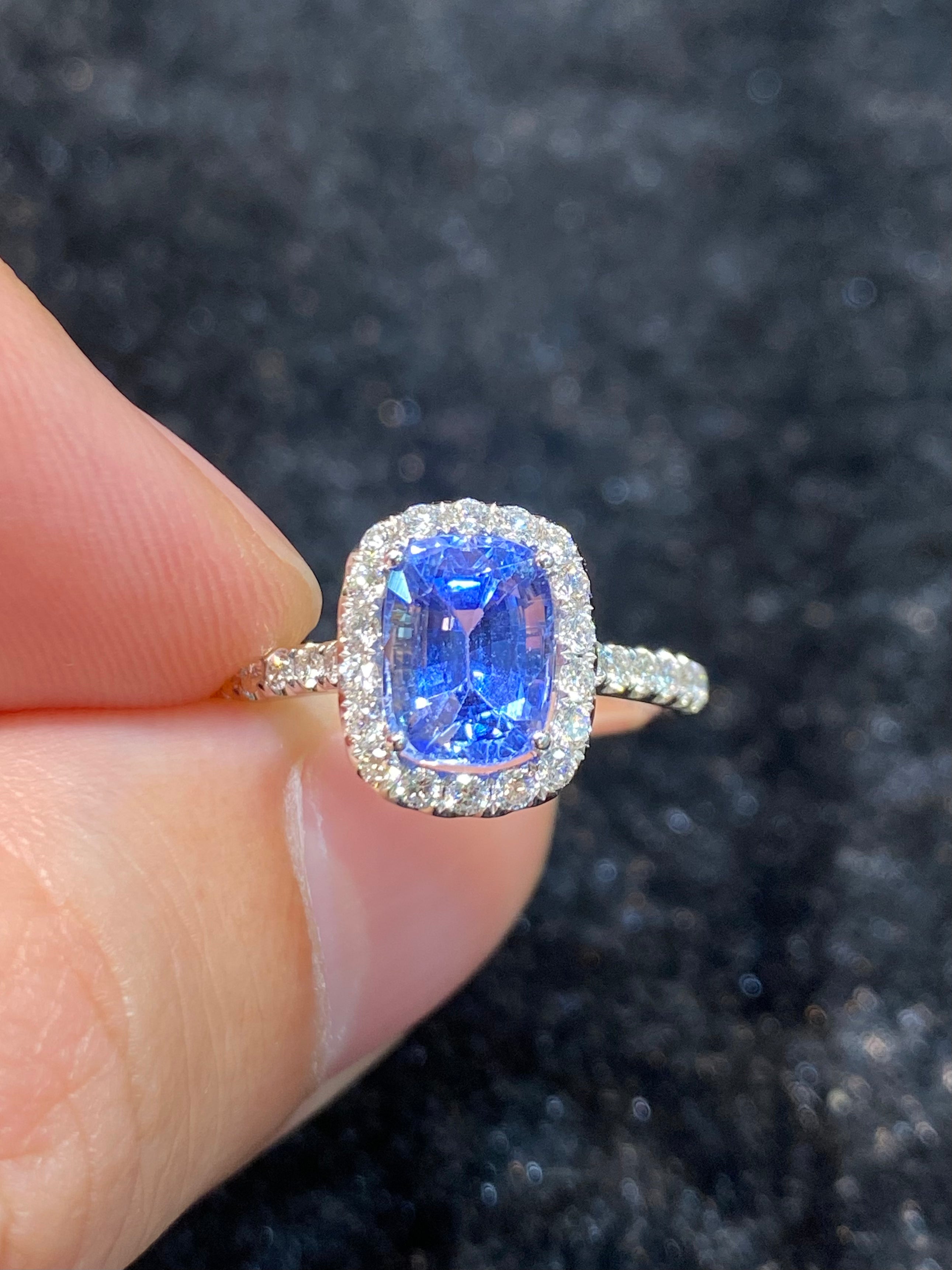 Natural Blue Sapphire Ring 2.13ct - Genuine Ceylon Sapphire Jewelry for Women, 925 Sterling Silver Engagement Ring, Perfect for Wedding, Anniversary & Special Occasion Gifts