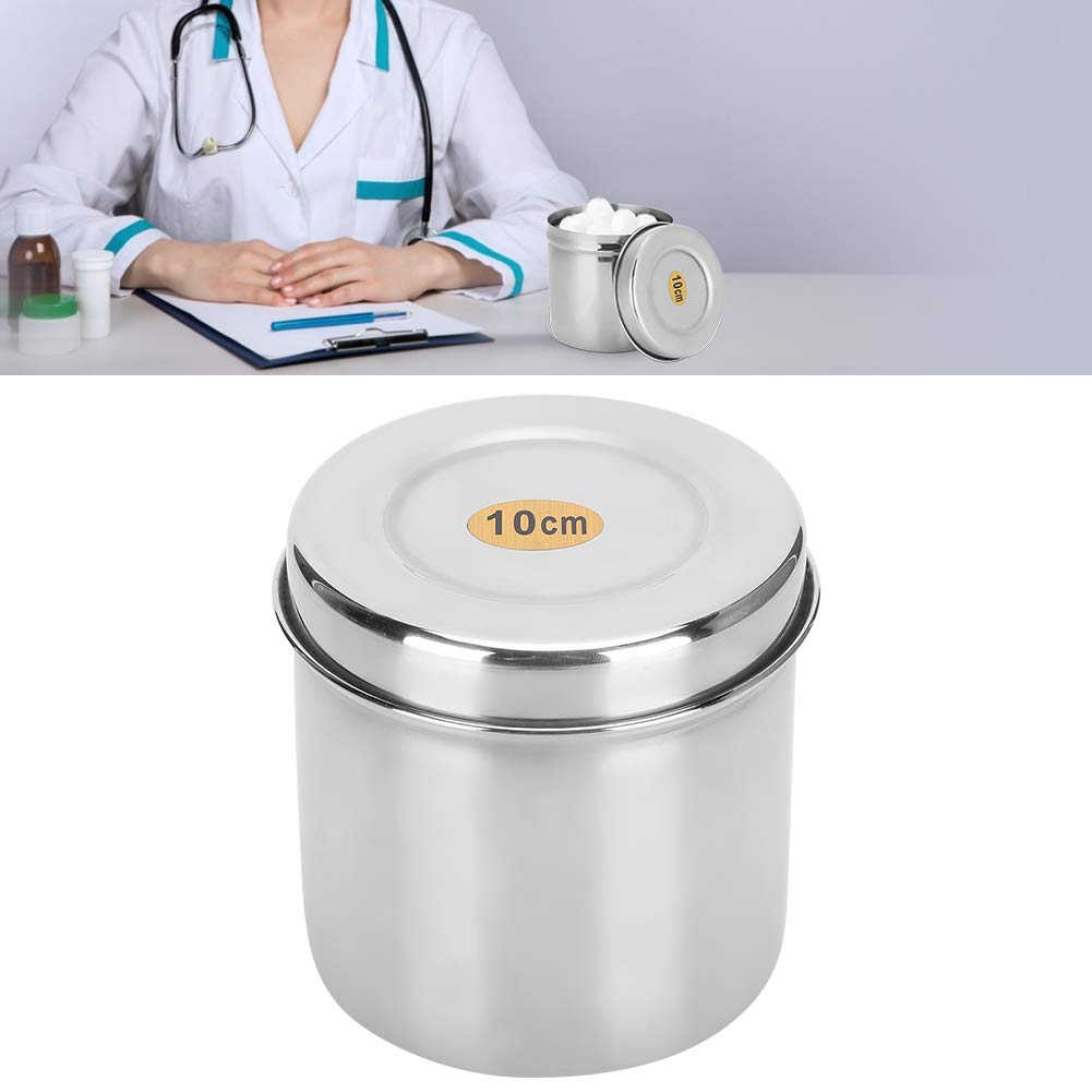 Stainless Steel Bathroom Vanity Organizer with Lid - Storage Box for Cotton Balls, Swabs & Beauty Essentials | Perfect for Countertop, Bathroom & Makeup Organization