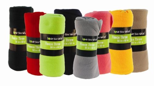 Imperial Home 50x60 Inch Ultra Soft Fleece Throw Blankets - 24-Pack Multicolor Cozy Blankets for Couch, Bed, Travel & Home Decor | Lightweight Fall Throws for Sofa, Office, Camping & Gifts