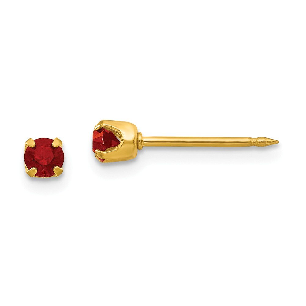 Sterling Silver 24K Gold Plated January Birthstone Crystal Earrings – Perfect for Gifts, Birthdays & Special Occasions