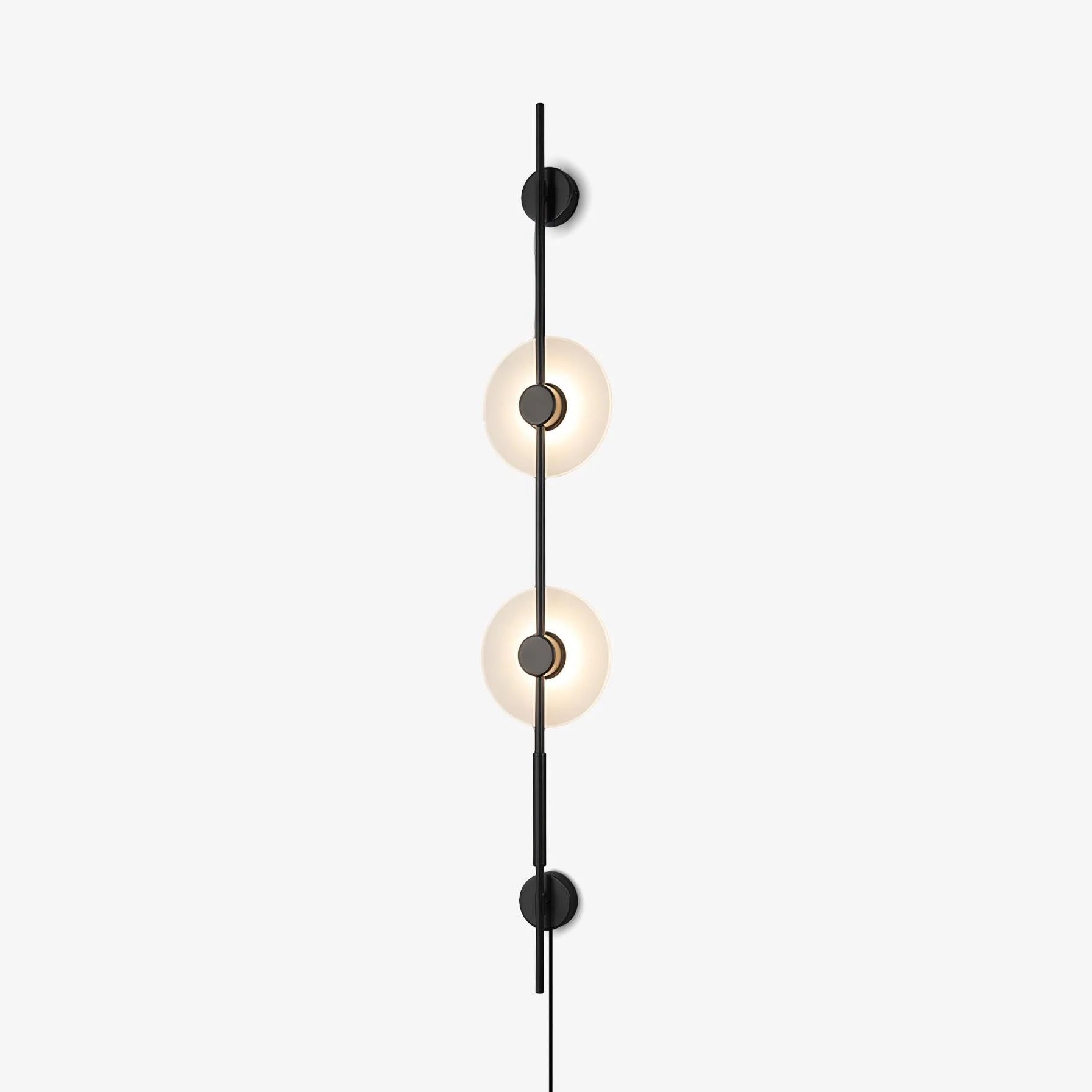 Elegant Alabaster Vertical Plug-in Wall Sconce - Modern Lighting Fixture for Bedroom, Hallway & Living Room Decor