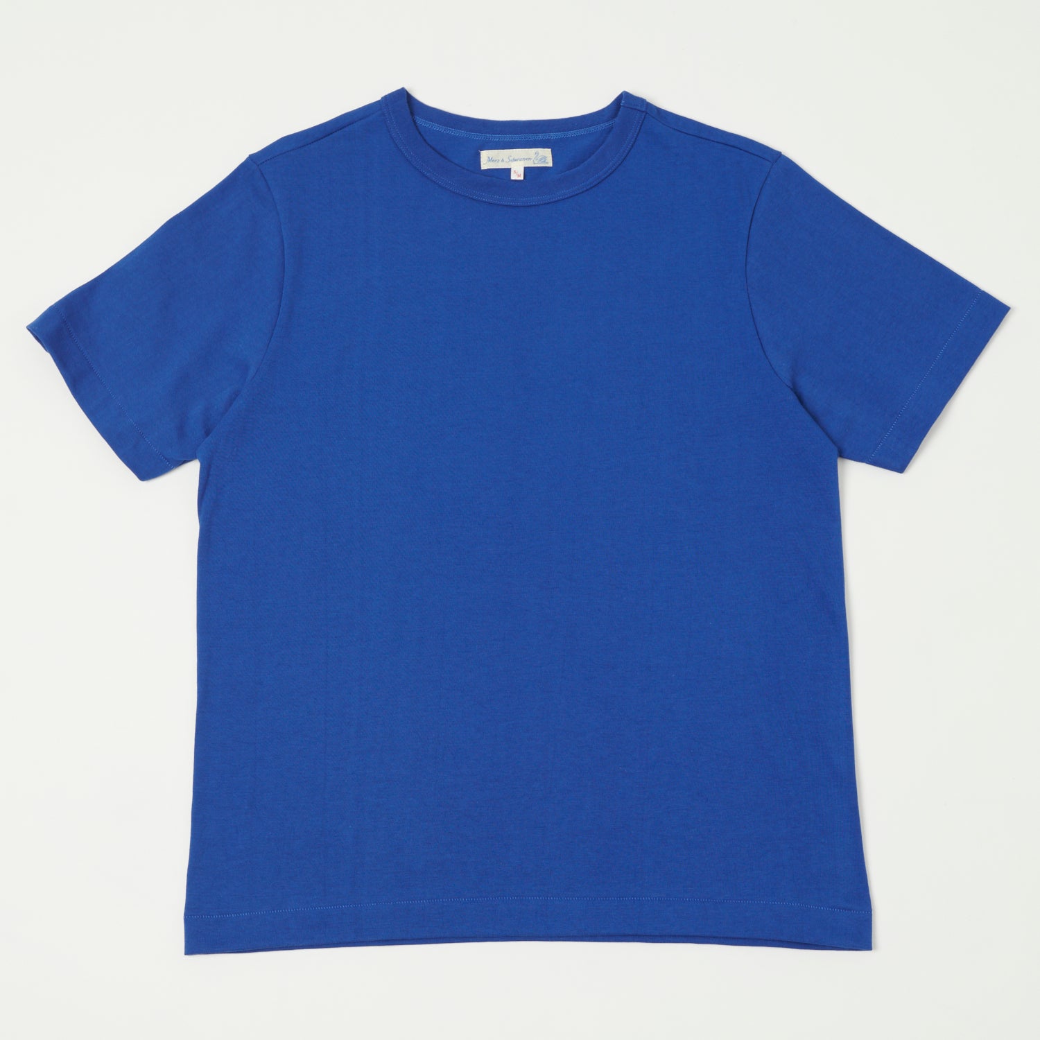 Vintage Blue Merz b. Schwanen 214 Crew Neck T-Shirt - Soft Cotton Men's Tee for Casual Wear & Everyday Outfits