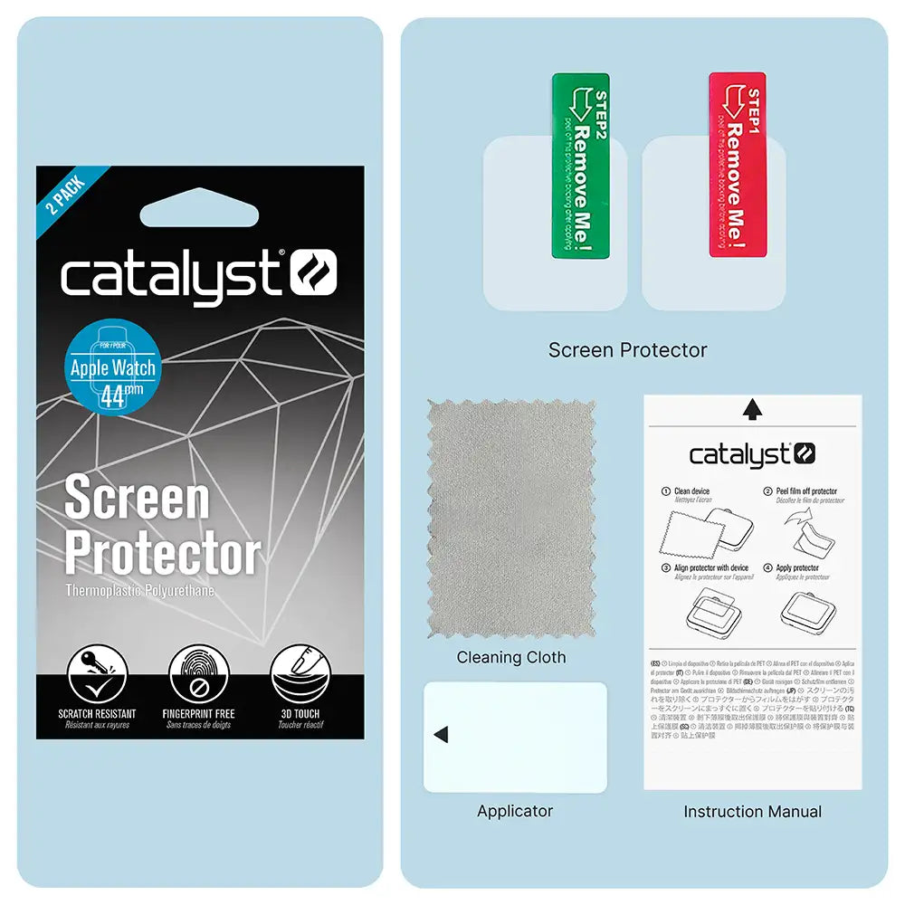 44mm Tempered Glass Screen Protector (2 Pack) for Apple Watch Series 6/5/4/SE (Gen 2/1) - Shatterproof, Bubble-Free, HD Clear Protection for Workouts & Daily Use