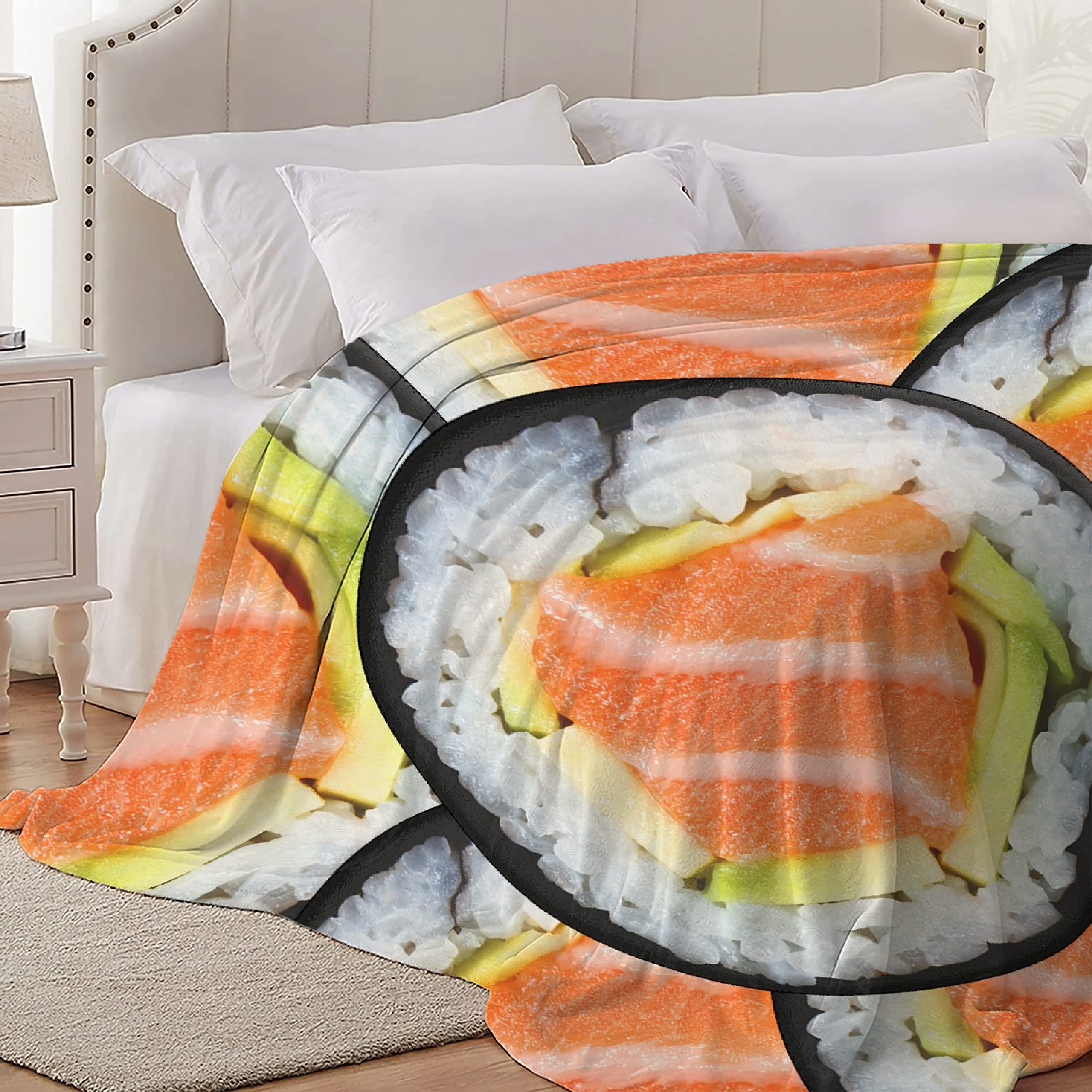 Premium Sushi Plush Fleece Blanket - Ultra Soft Flannel Throw for Kids, Women & Toddlers - 90