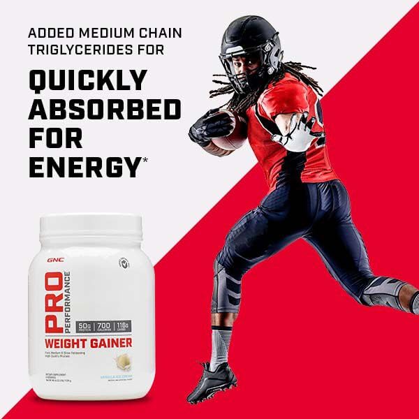 GNC Pro Performance Weight Gainer Protein Powder - Muscle Mass Builder, Banned Substance Tested, Strawberries & Cream Flavor (6 Servings) | Post-Workout Recovery & Bodybuilding Supplement for Athletes