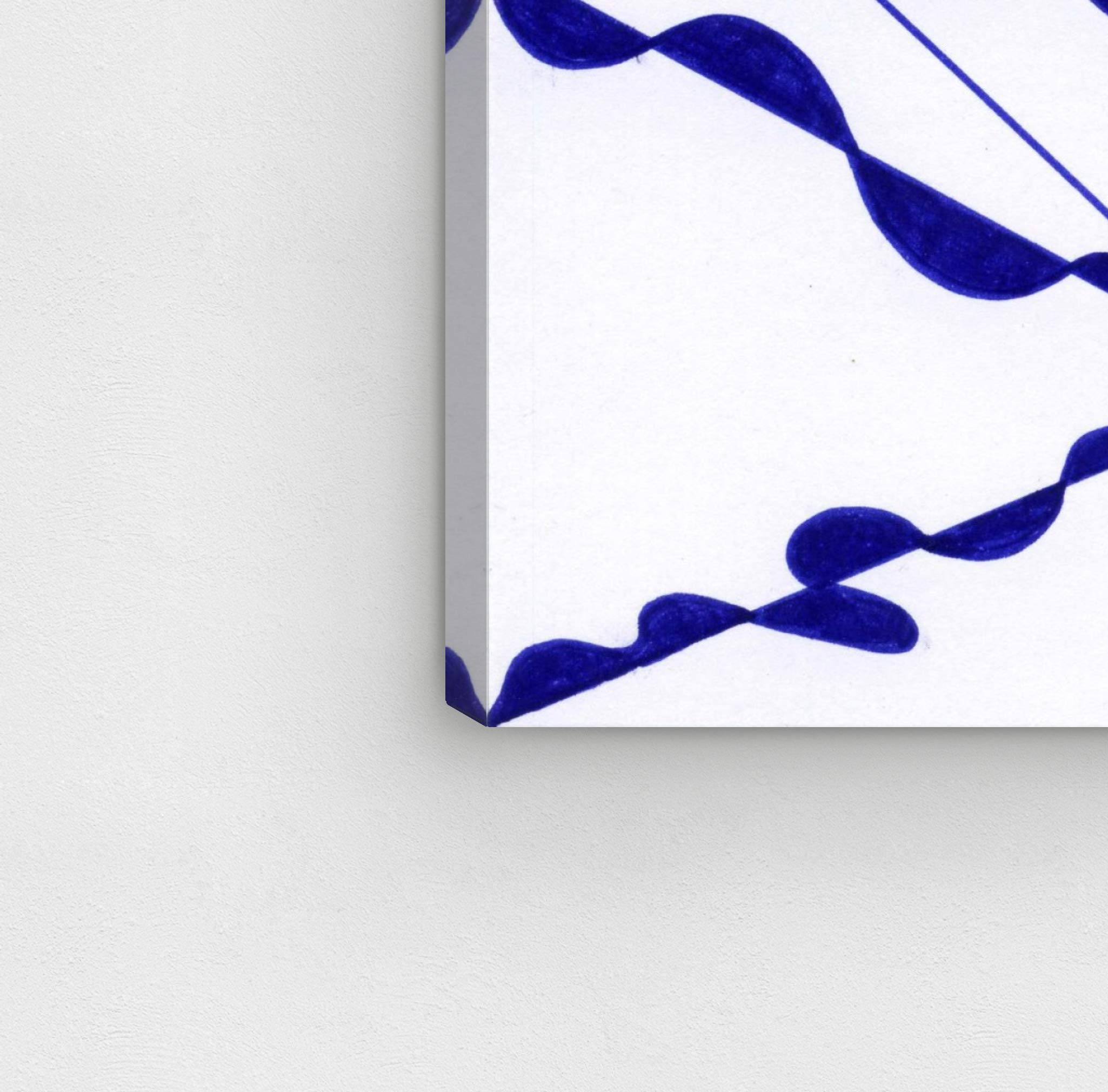 Abstract Wall Art Canvas Print 'Manuel Roman Quartz' - Blue & White Modern Home Decor - 30
