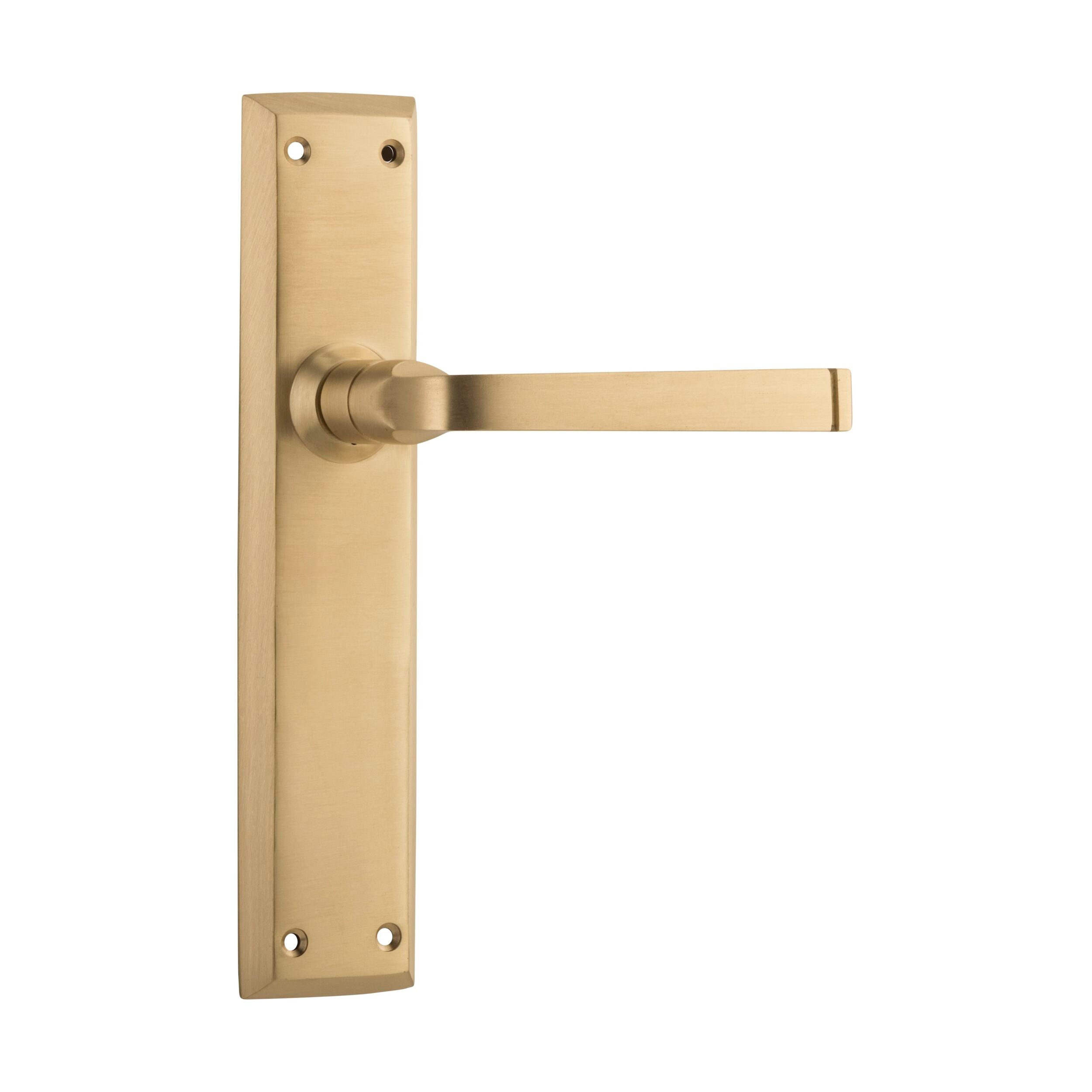 6637 Satin Brass Door Lever Menton Latch Pair - H225xW50xP75mm - Perfect for Bedroom, Bathroom & Interior Doors - Vintage Style Hardware Upgrade