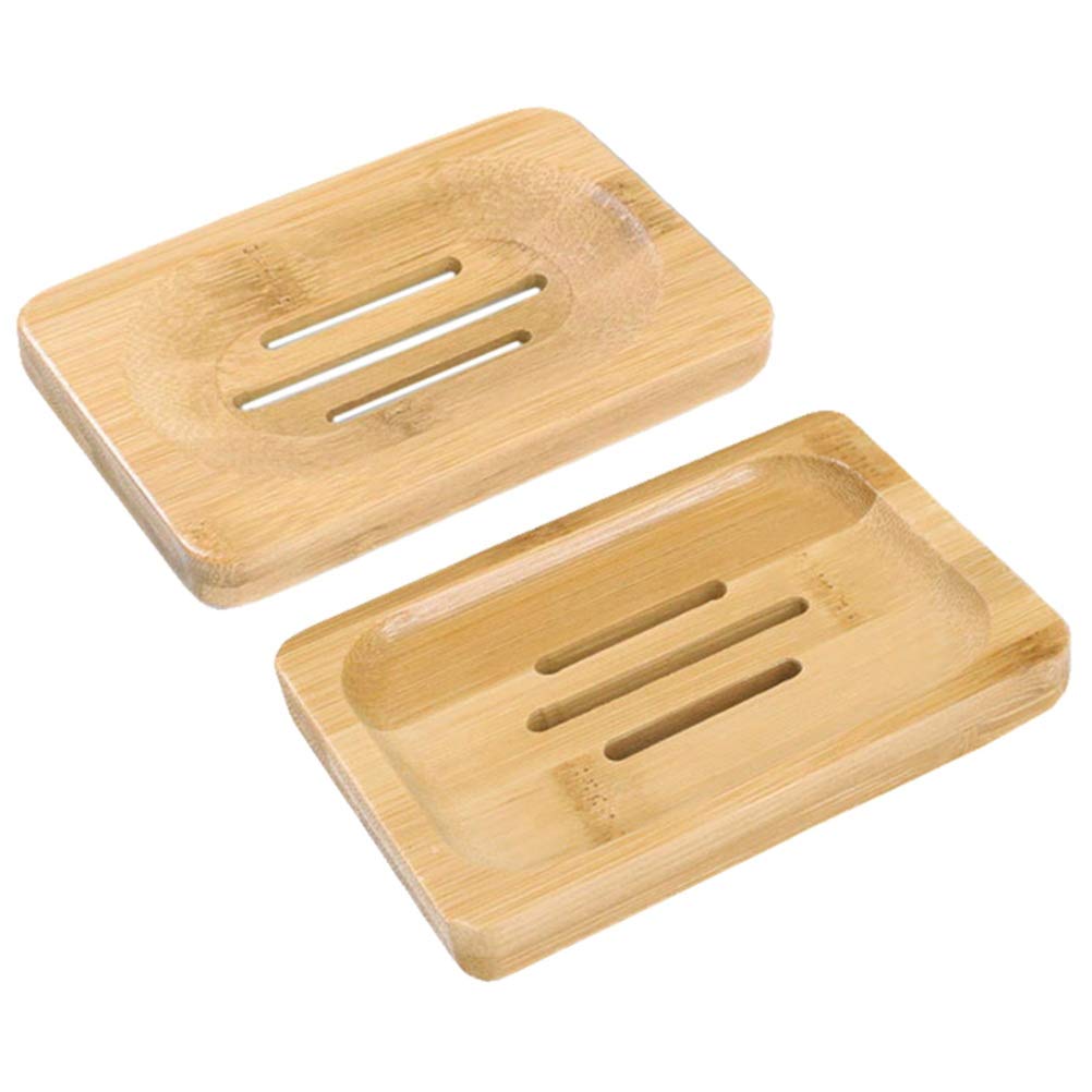 Cabilock Wooden Soap Dish Set of 2 - Natural Drainable Soap Holder Box for Bathroom, Kitchen & Shower - Rustic Home Decor Soap Container (Assorted Colors) | Perfect for Countertop, Sink & Vanity Organization