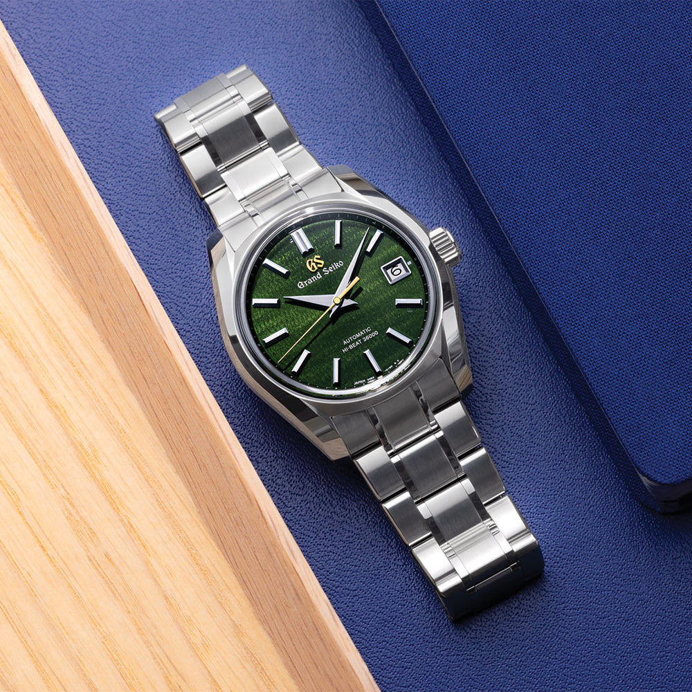Seiko SBGH351 Rikka Heritage Hi-Beat 36000 40mm Automatic Green Dial Men's Watch with Stainless Steel Bracelet - Perfect for Dress, Business, and Special Occasions
