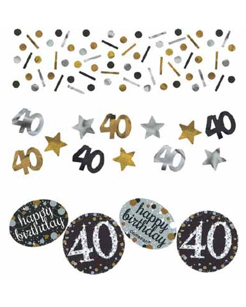 40th Birthday Sparkling Confetti - 34g Pack for Party Decorations & Anniversary Celebrations