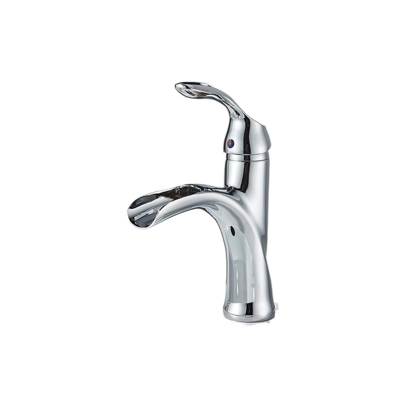 XIEDA Single Lever Bathroom Sink Faucet - Square Top Mount Brass Basin Mixer Tap with Hot & Cold Water - Chrome Finish for Vanity, Countertop - Perfect for Modern Home Bathroom Renovation & Improvement