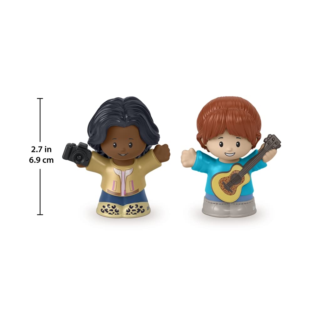 F-Price Toy Figure Pack - Story Starter Figure Set HBW68 - Photographer & Ukulele Player Action Figures in Brown, Blue & Gray - Perfect for Creative Play, Storytelling & Collecting