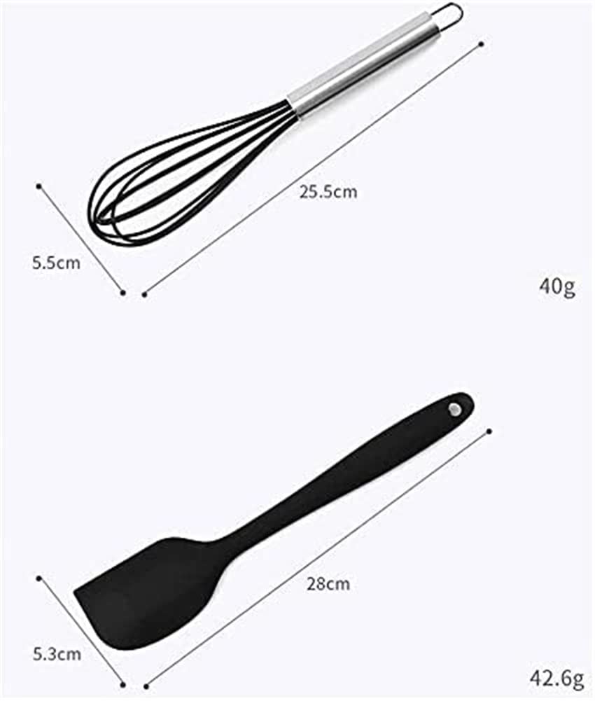 Premium 15-Piece Silicone Kitchen Utensil Set - Nonstick Cooking Tools with Heat-Resistant Spatula, Spoon & Turner - Safe for Nonstick Cookware - Ideal for Baking, Frying & Everyday Cooking (Black)